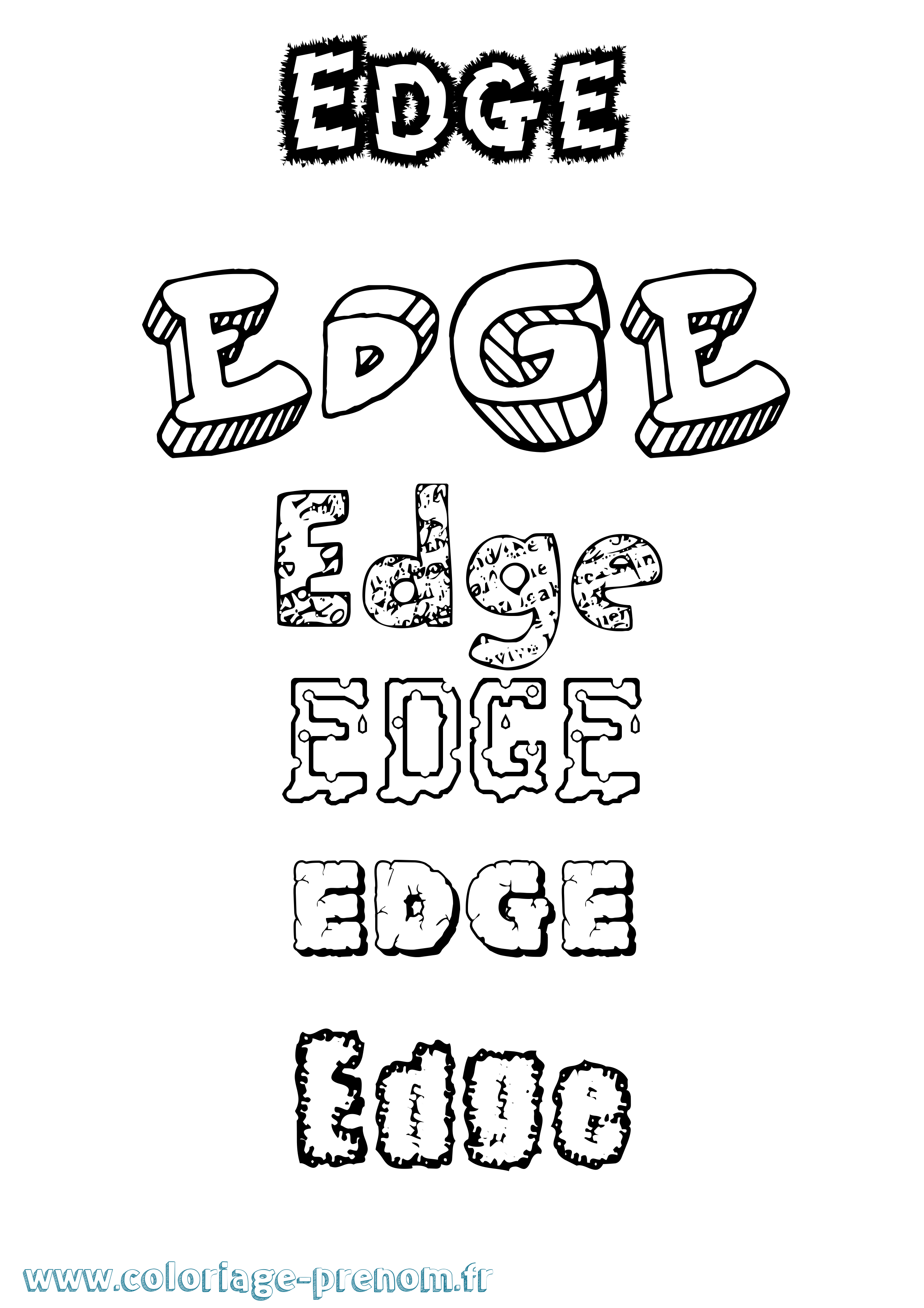 Coloriage prénom Edge Destructuré
