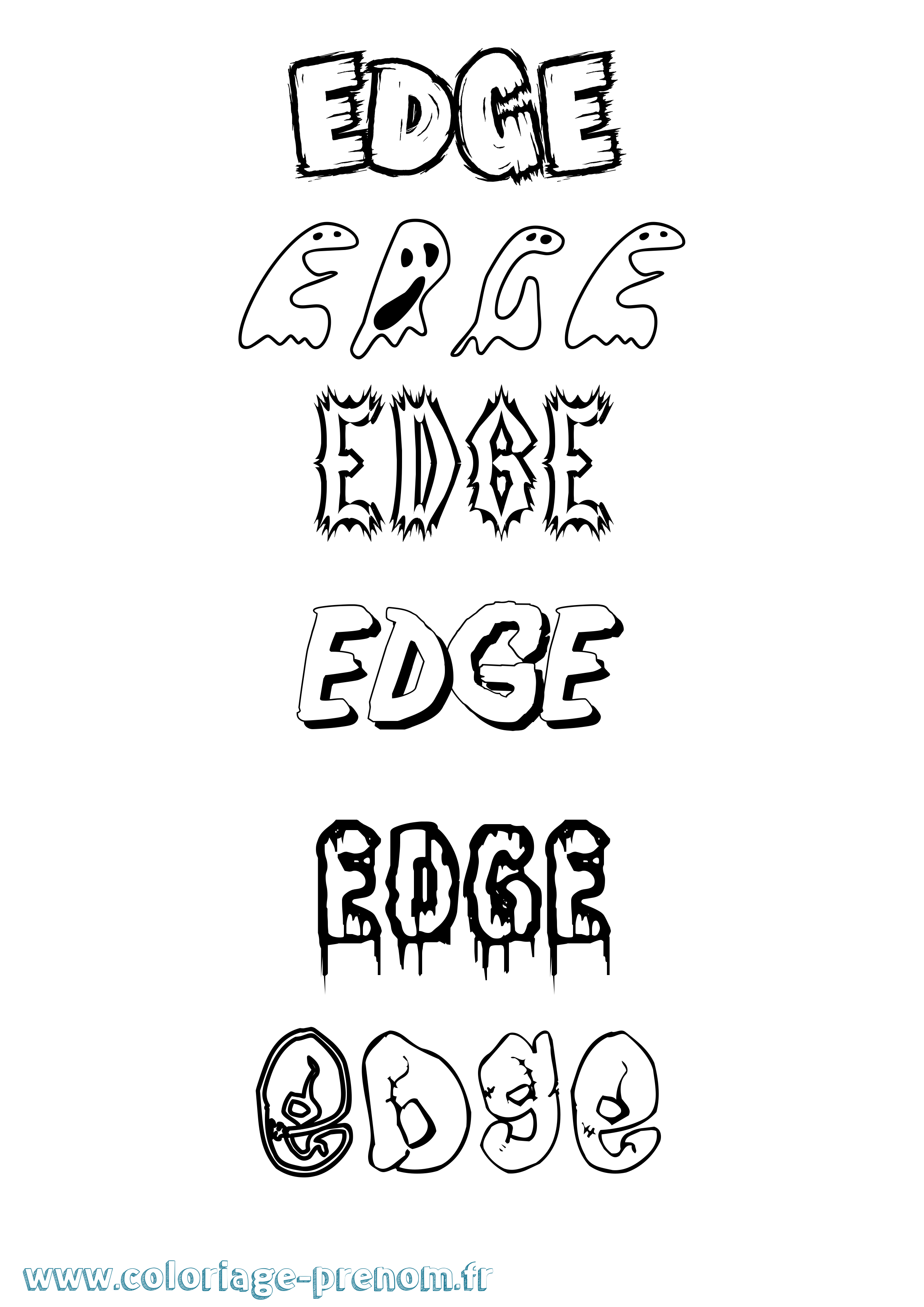 Coloriage prénom Edge Frisson