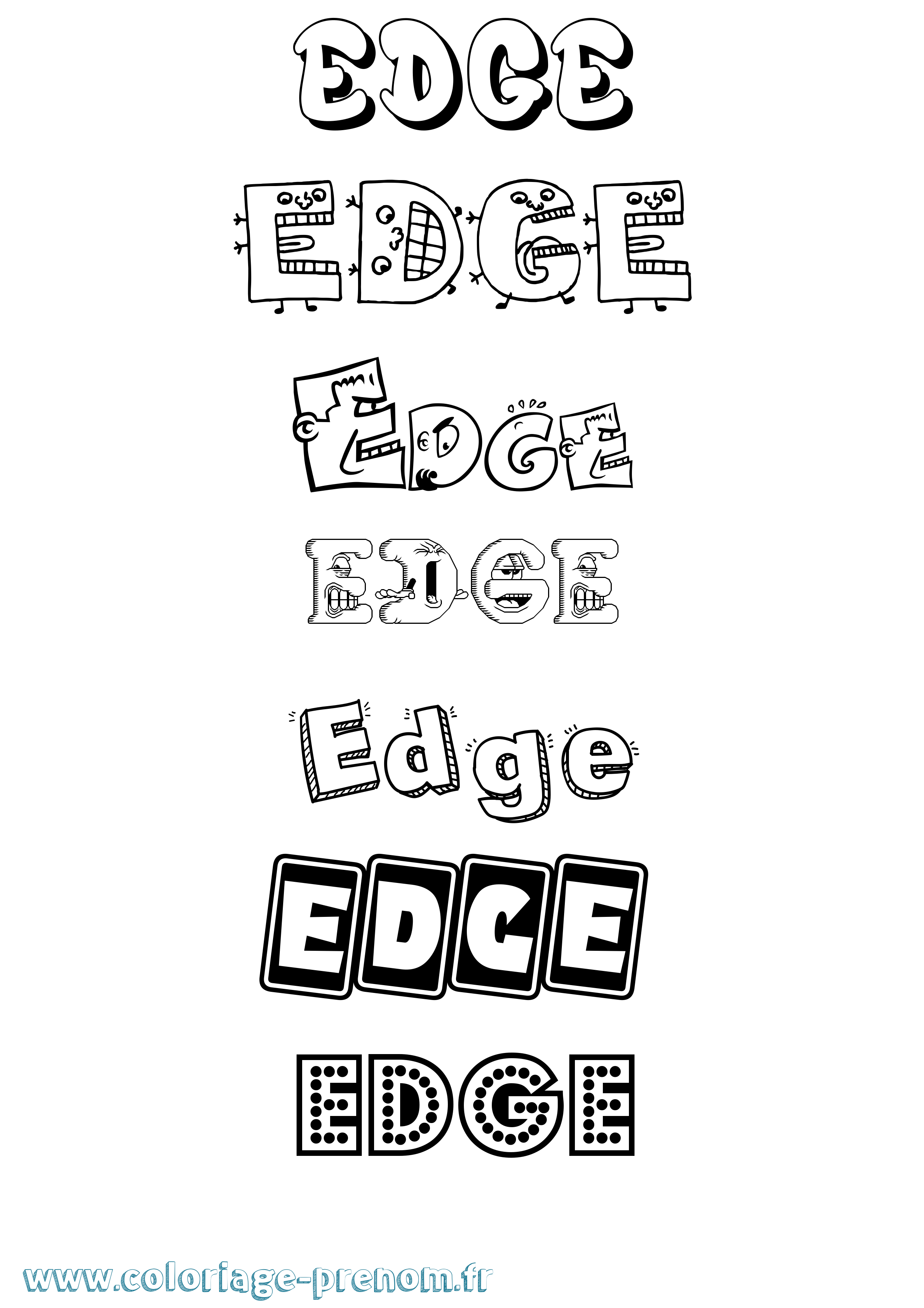 Coloriage prénom Edge Fun