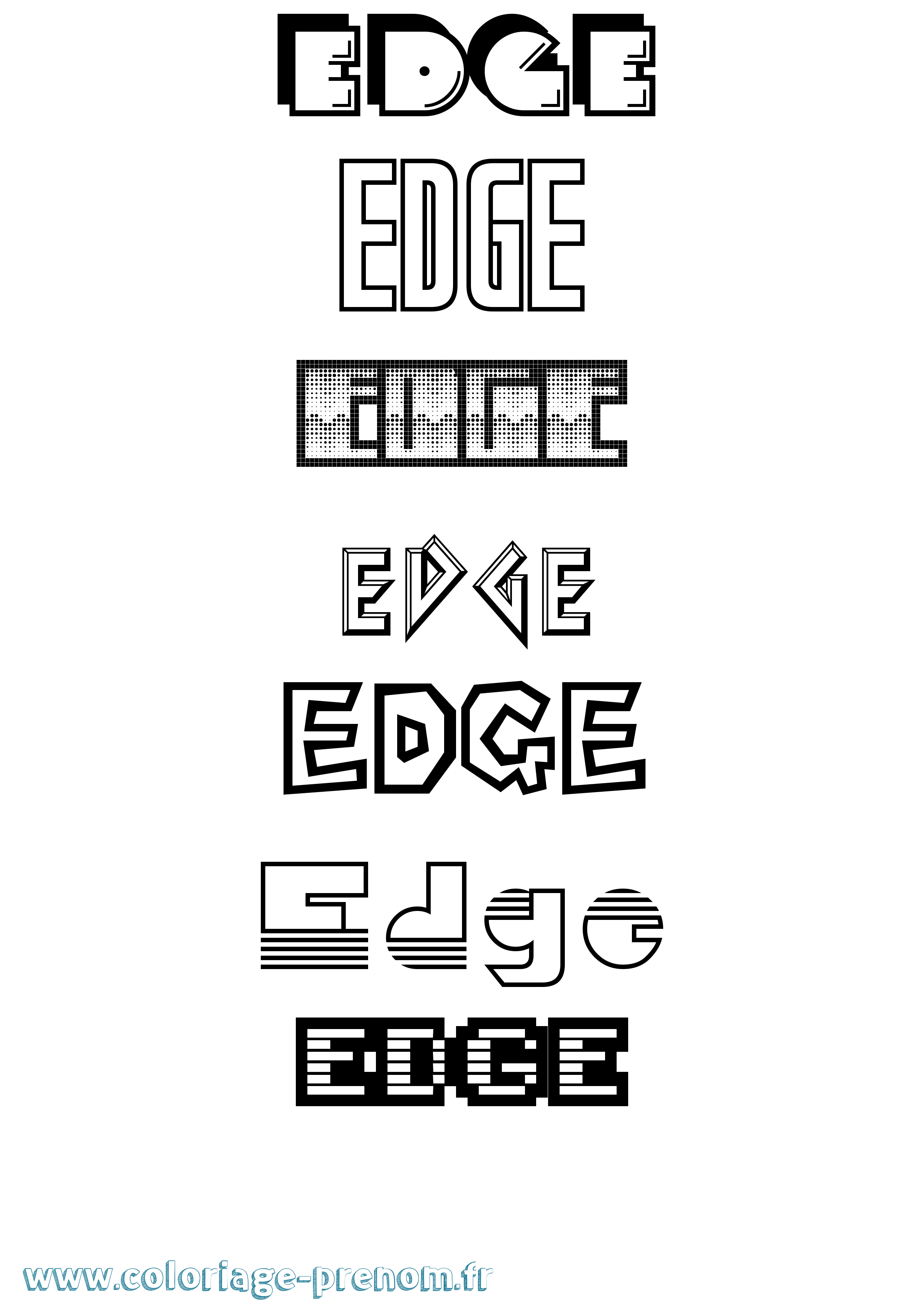 Coloriage prénom Edge Jeux Vidéos