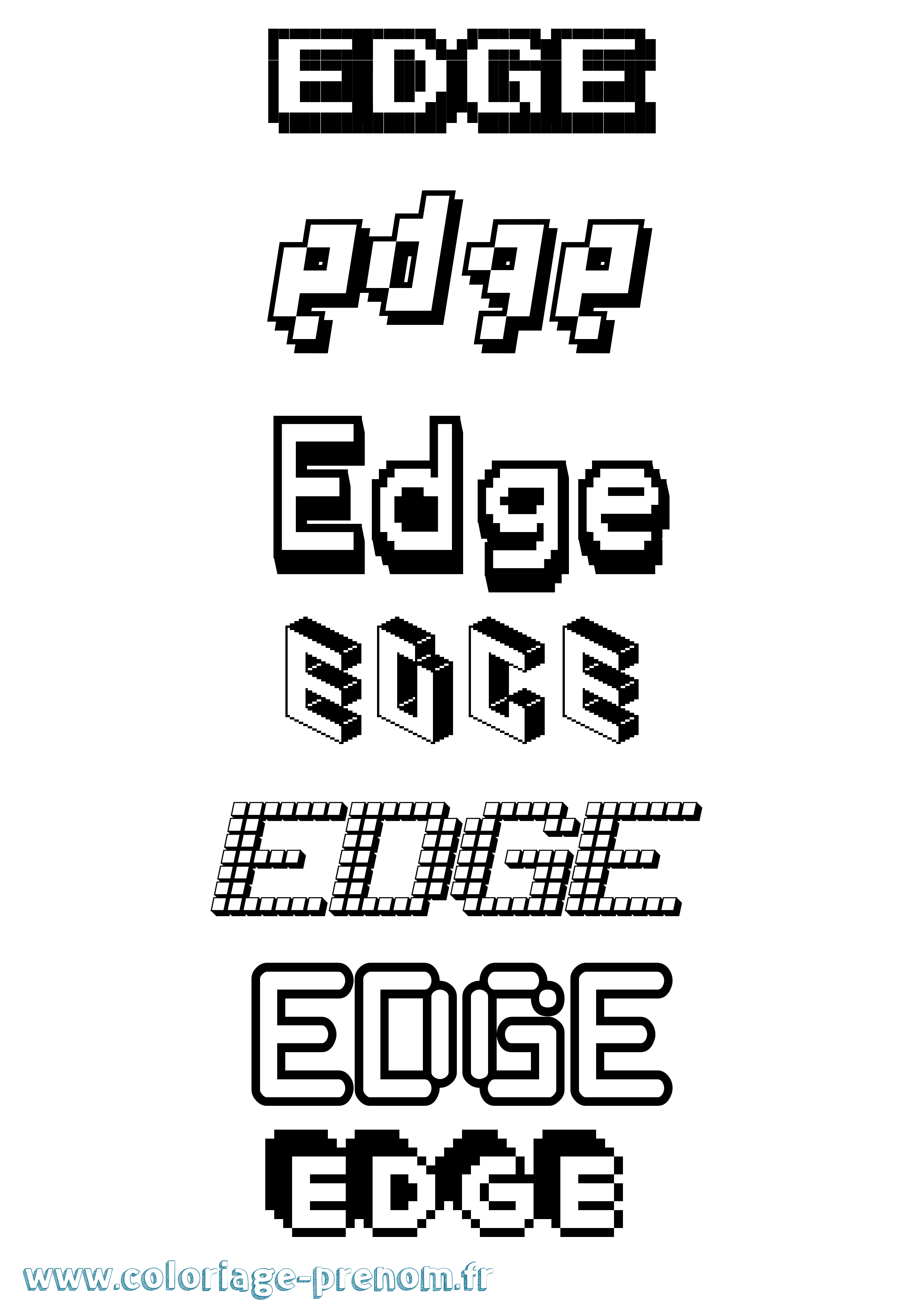 Coloriage prénom Edge Pixel