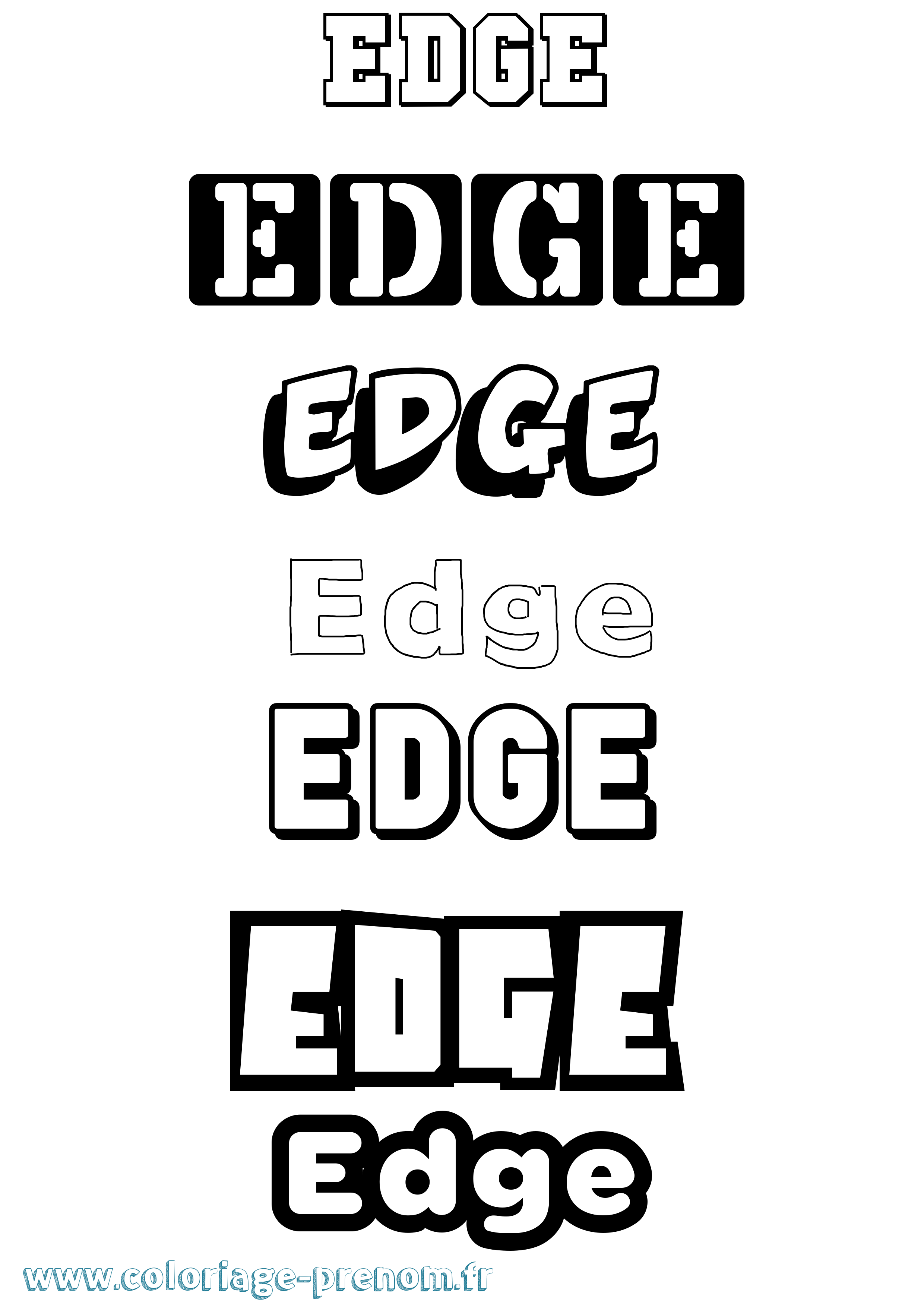 Coloriage prénom Edge Simple