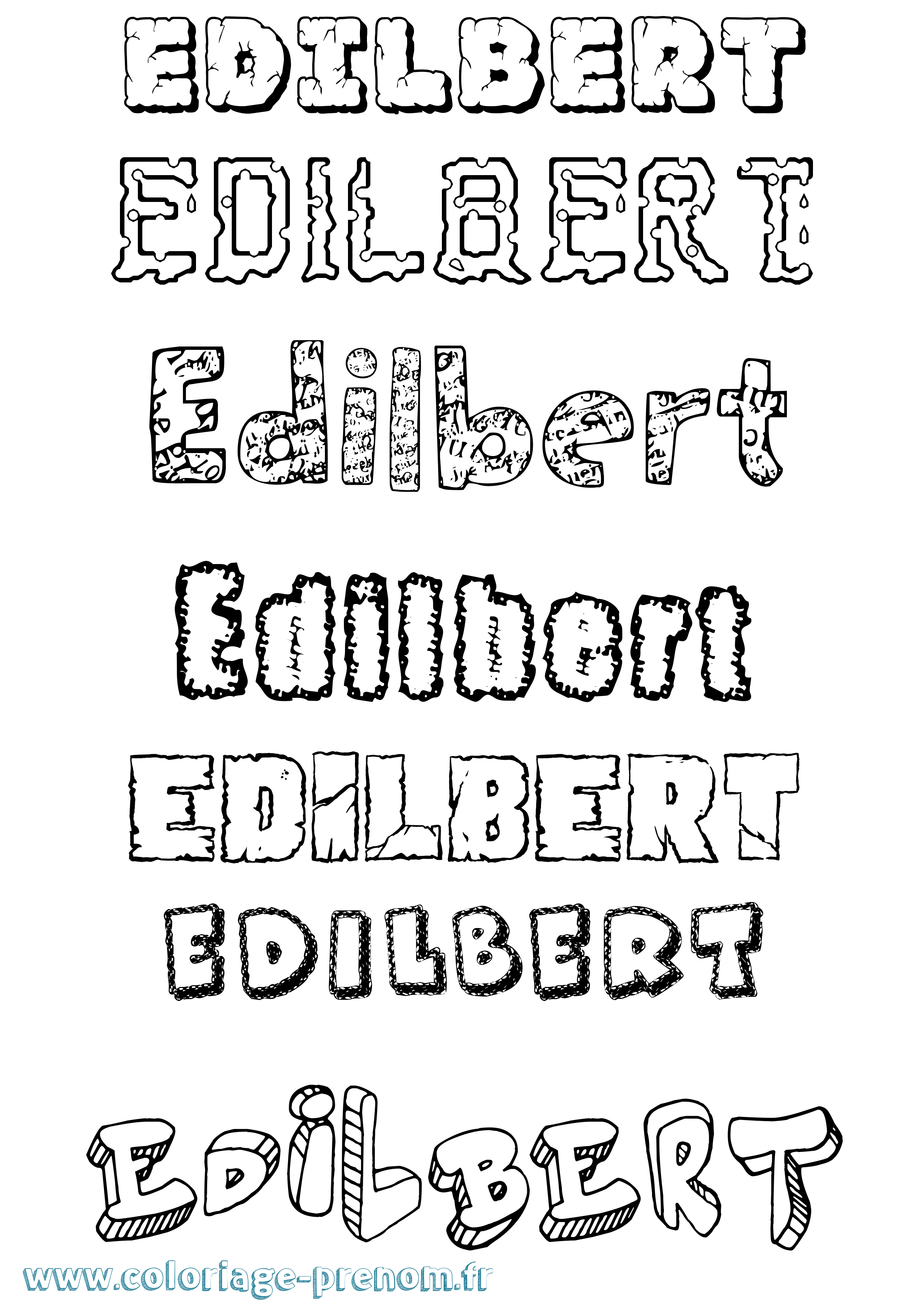 Coloriage Edilbert Destructuré Coloriage prénom Edilbert Destructuré