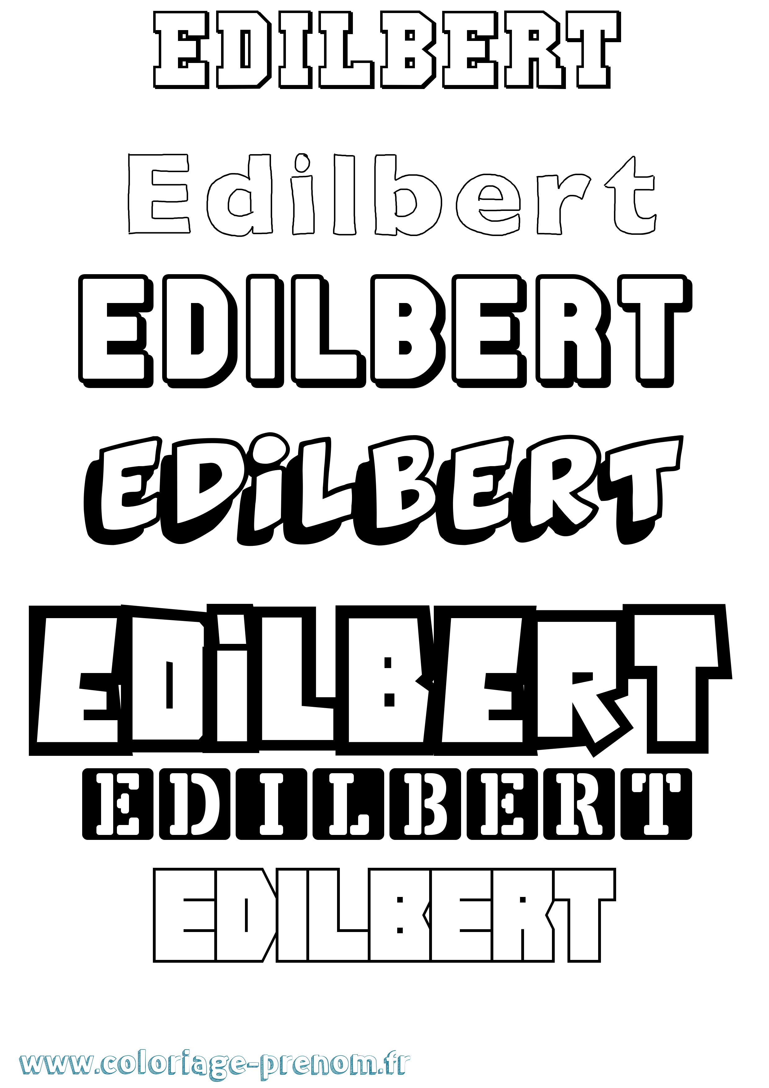 Coloriage Edilbert Simple Coloriage prénom Edilbert Simple