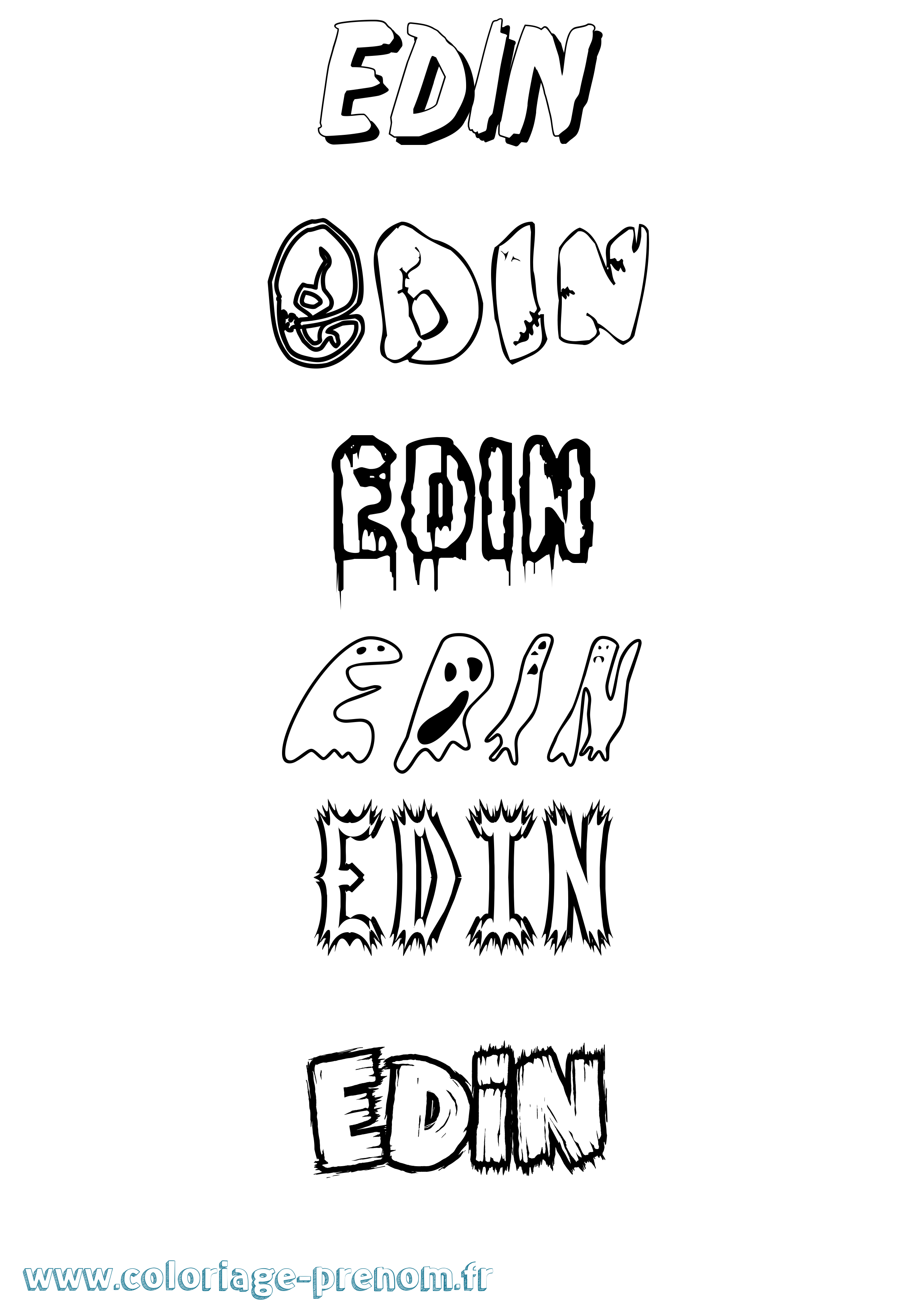 Coloriage prénom Edin Frisson