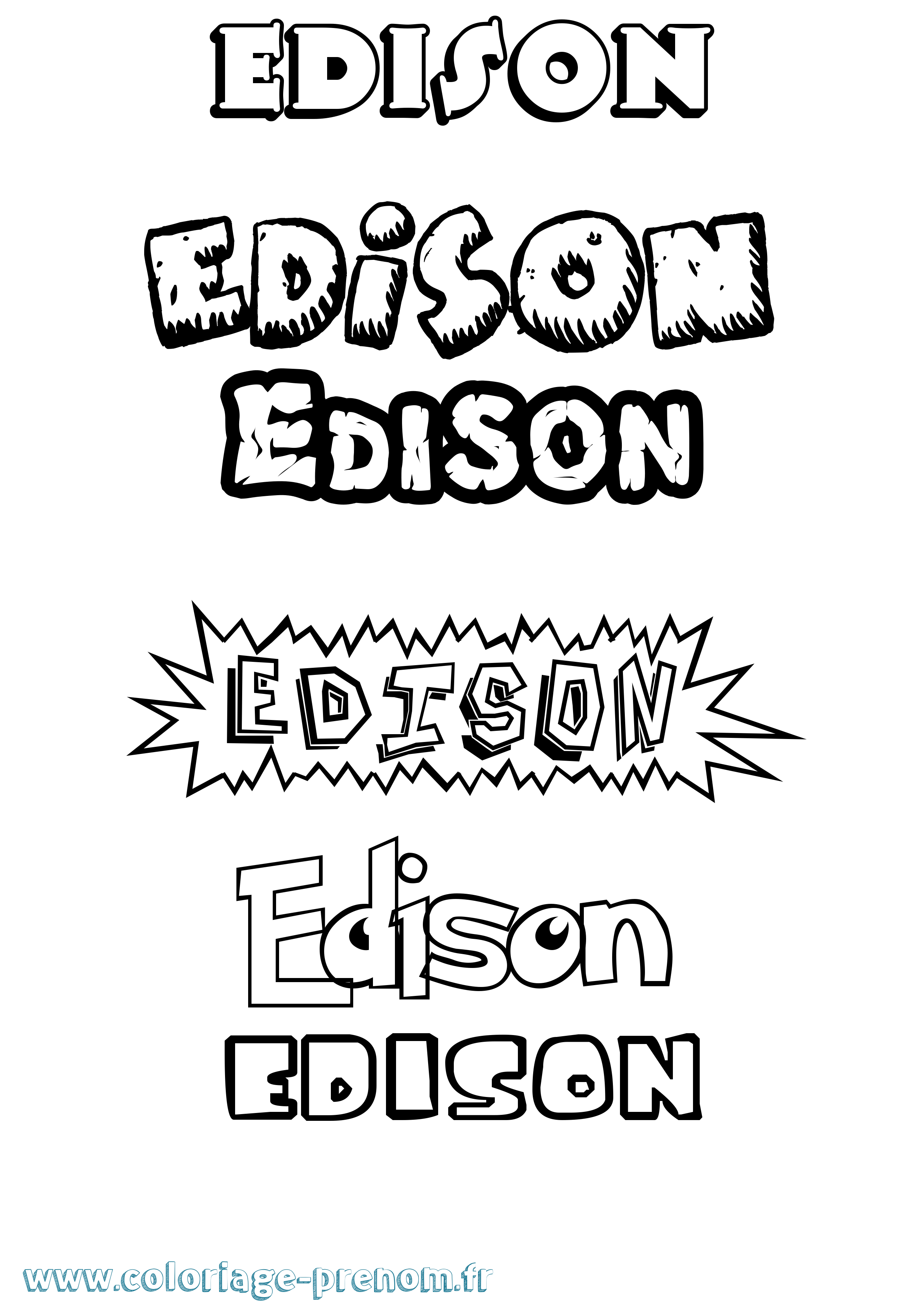 Coloriage prénom Edison Dessin Animé