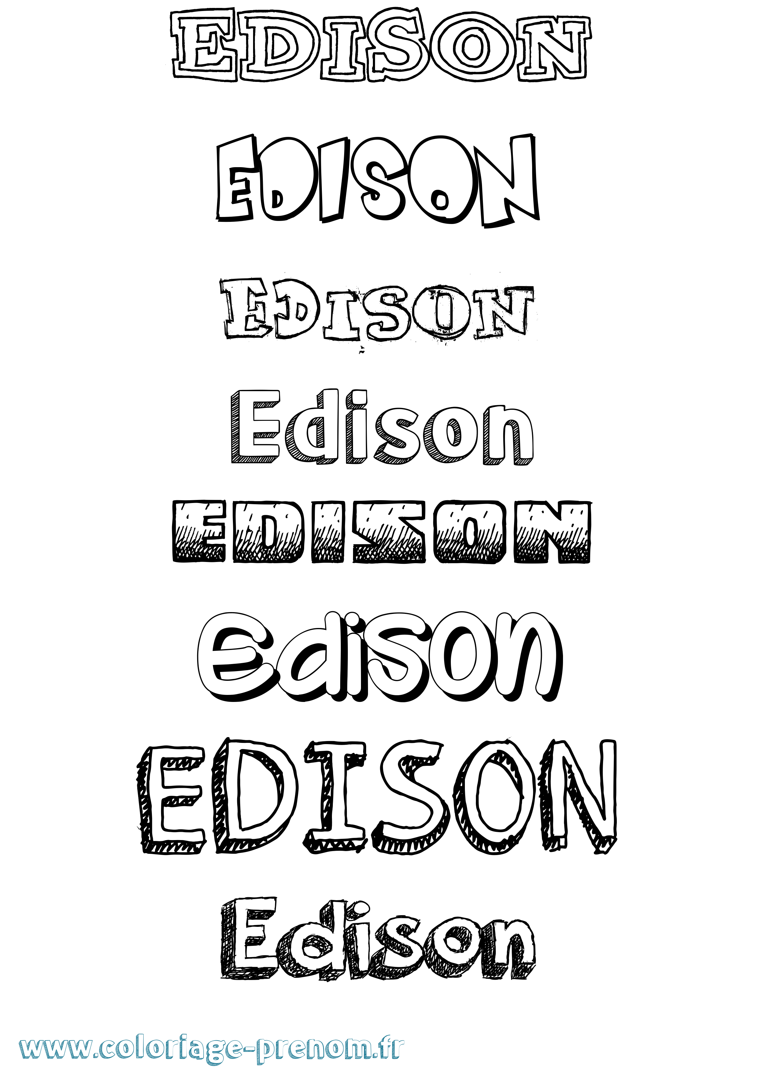Coloriage prénom Edison Dessiné
