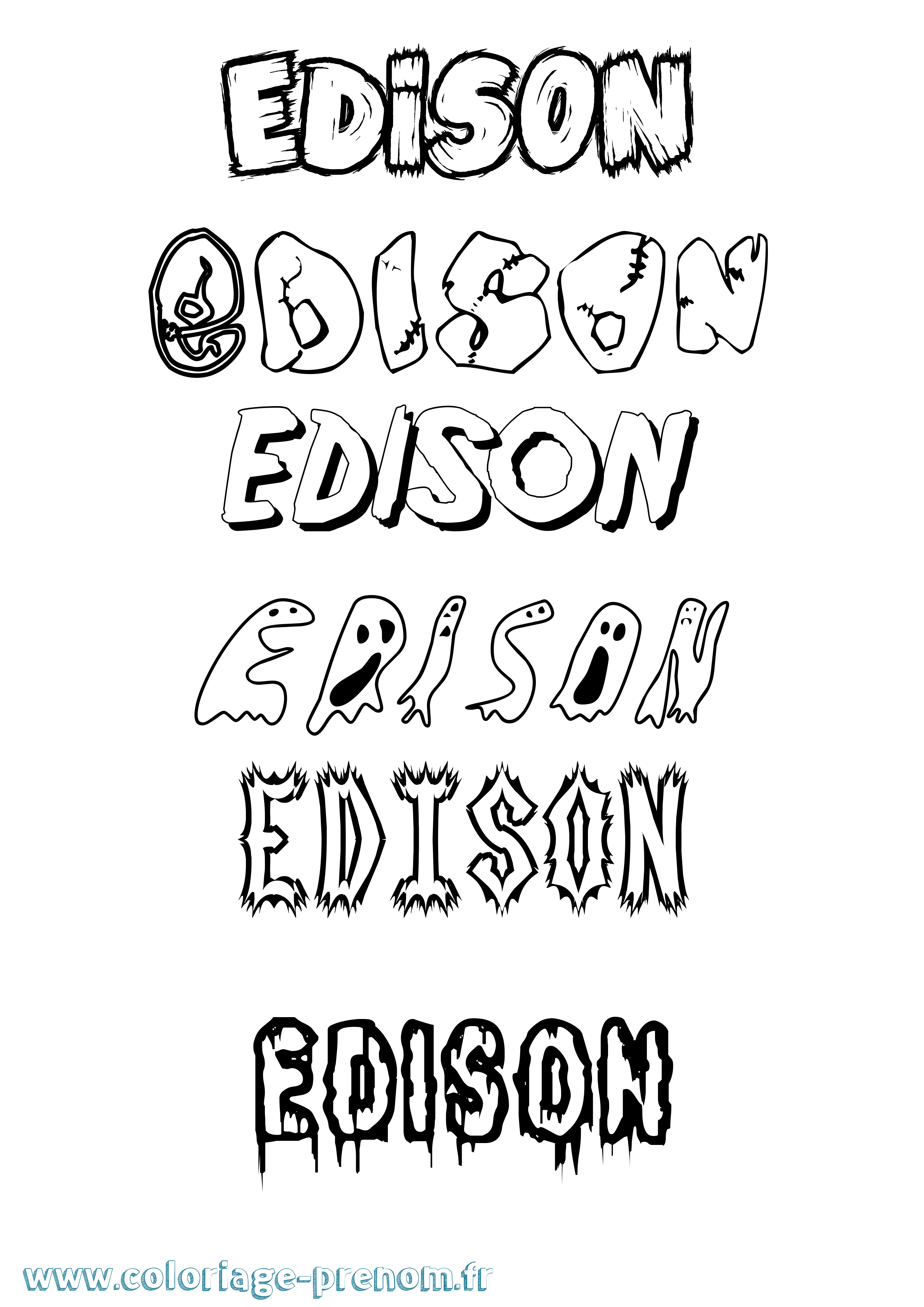 Coloriage prénom Edison Frisson