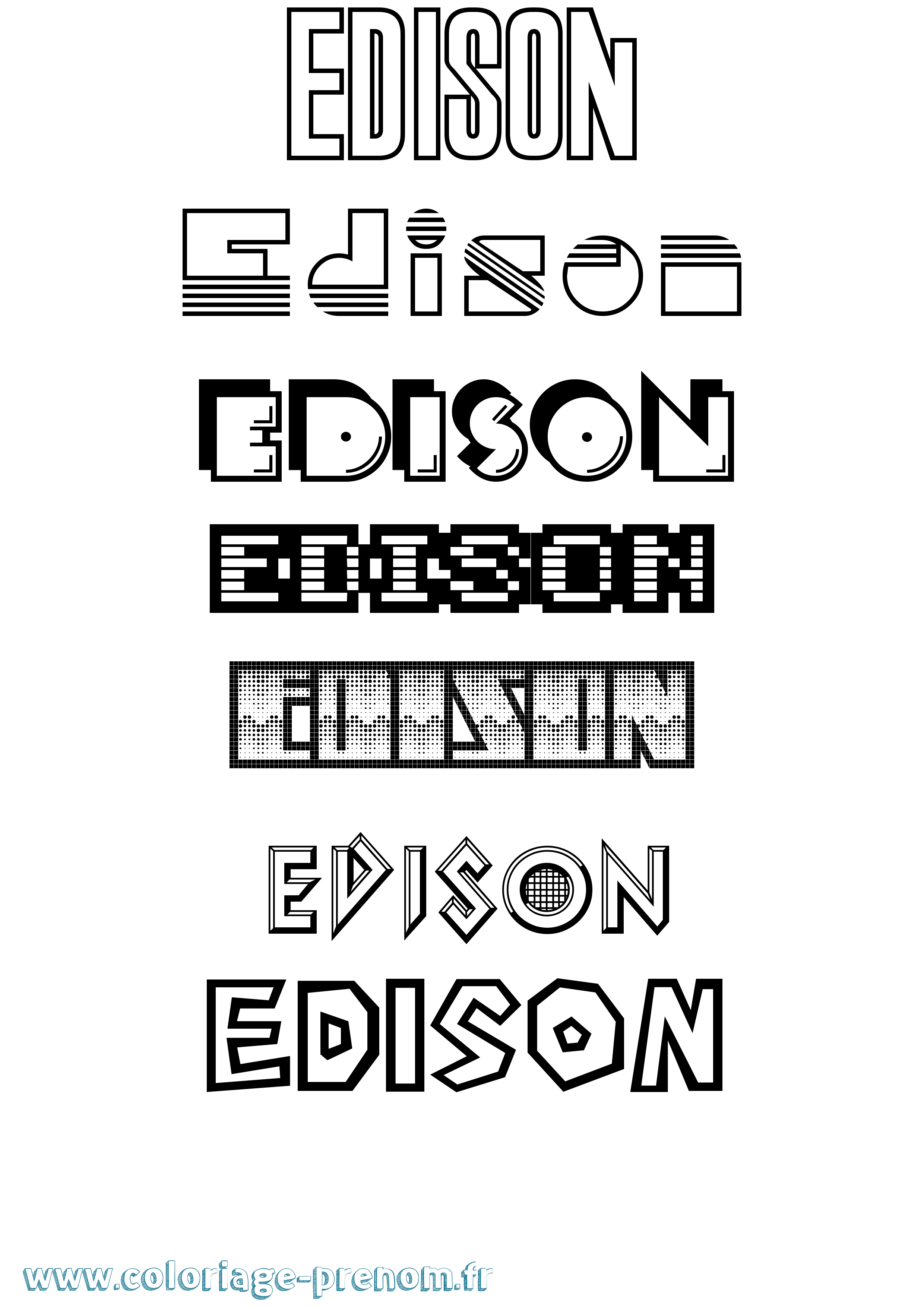 Coloriage prénom Edison Jeux Vidéos