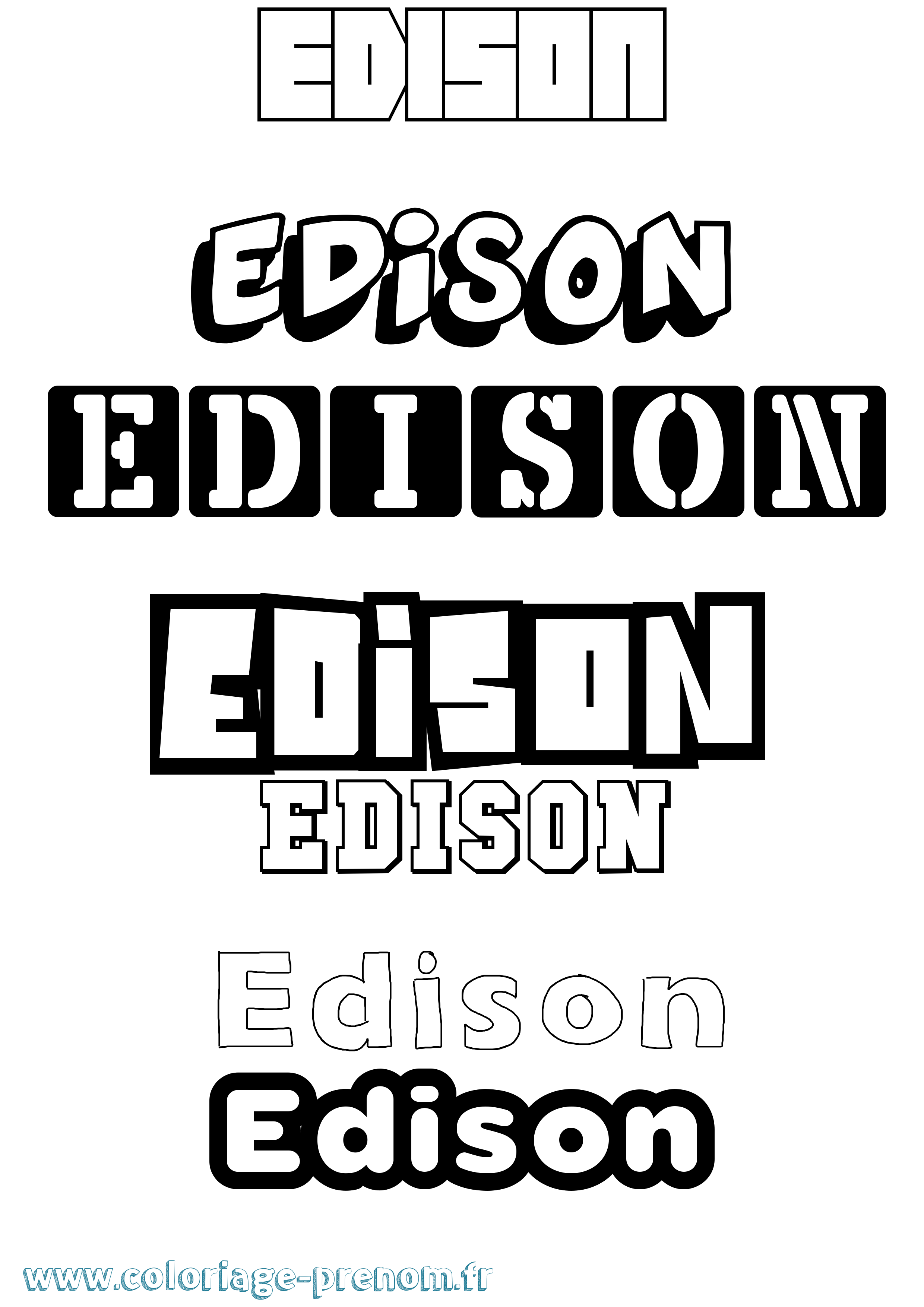 Coloriage prénom Edison Simple