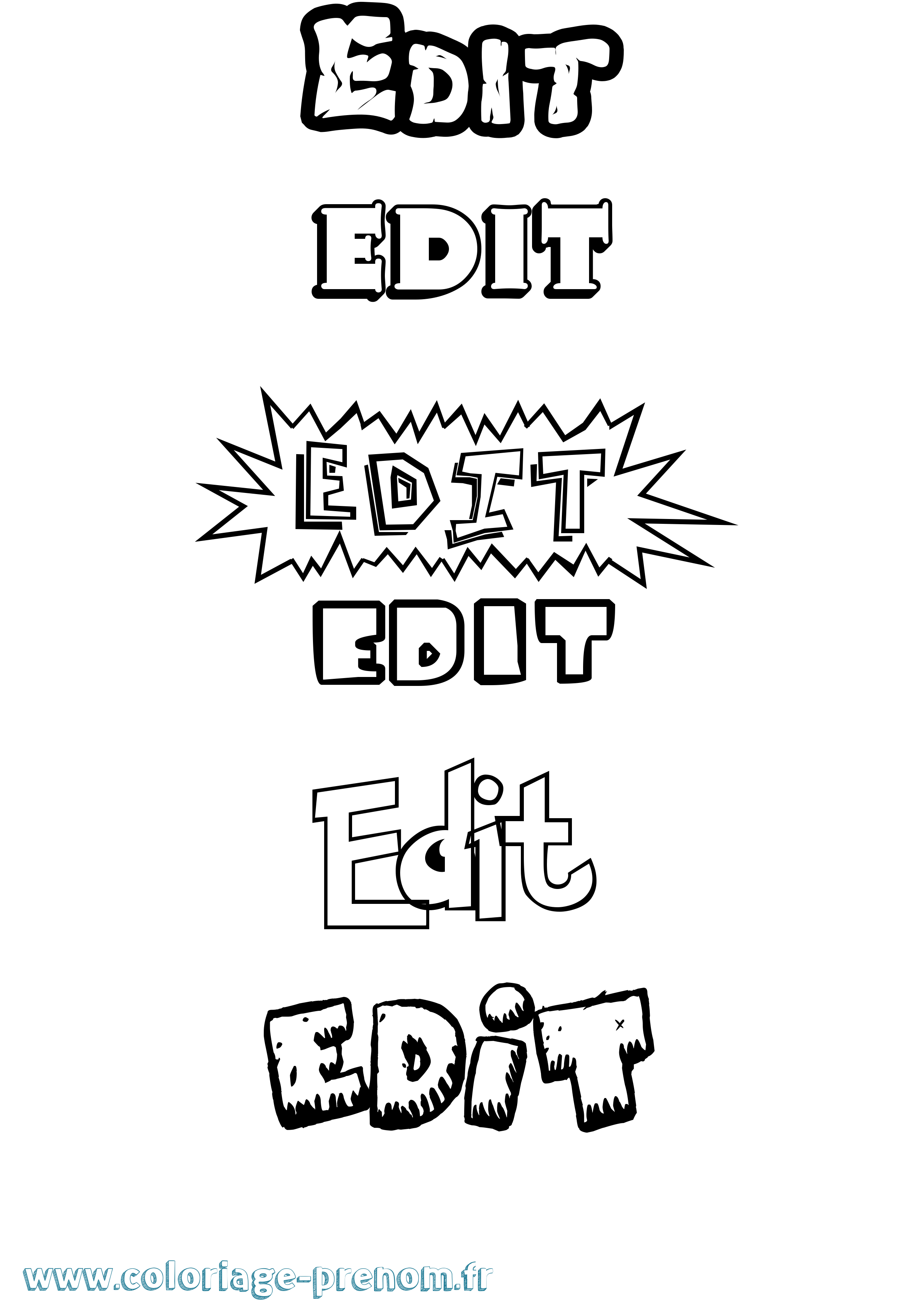 Coloriage Edit Dessin Animé Coloriage prénom Edit Dessin Animé