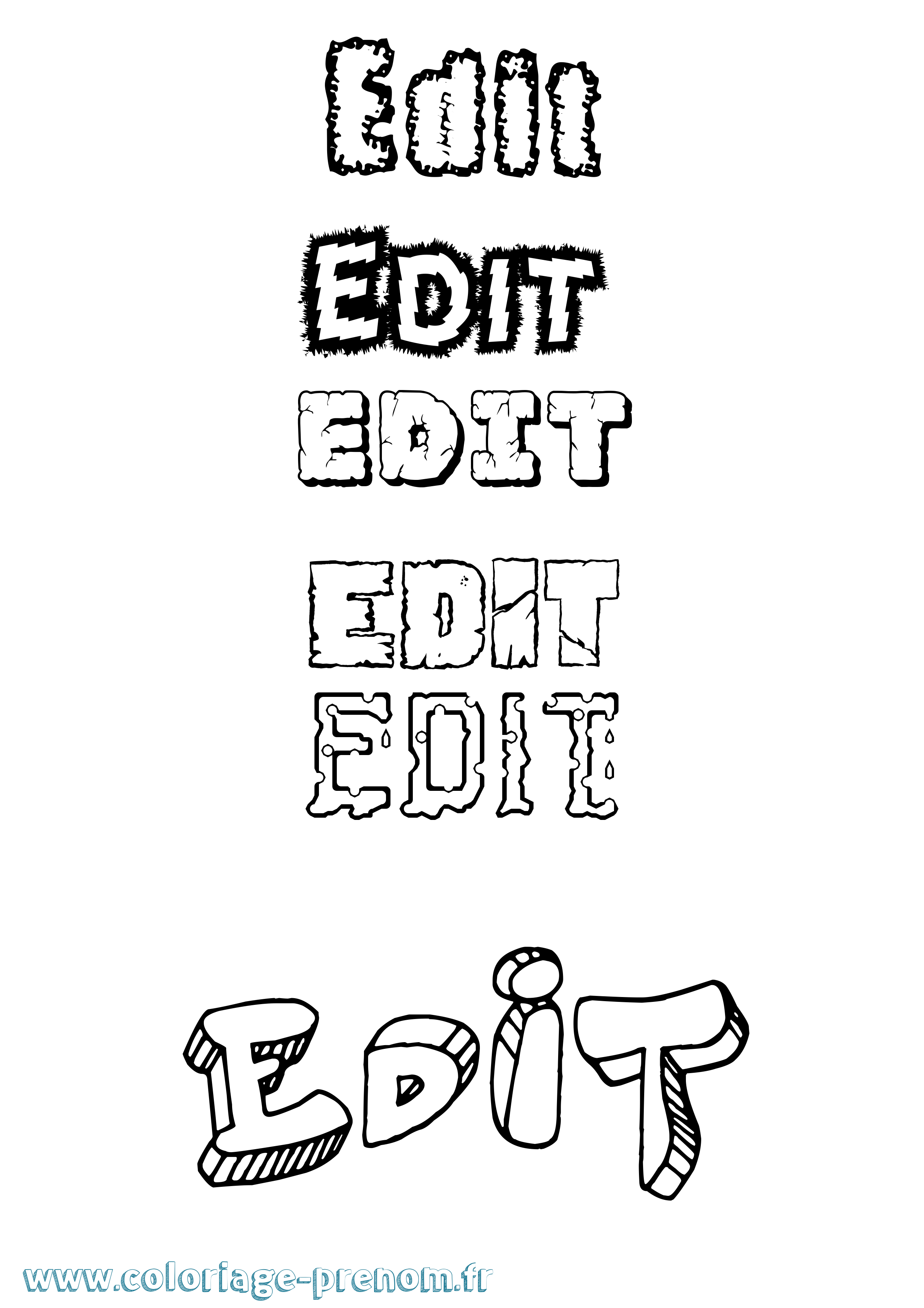 Coloriage Edit Destructuré Coloriage prénom Edit Destructuré