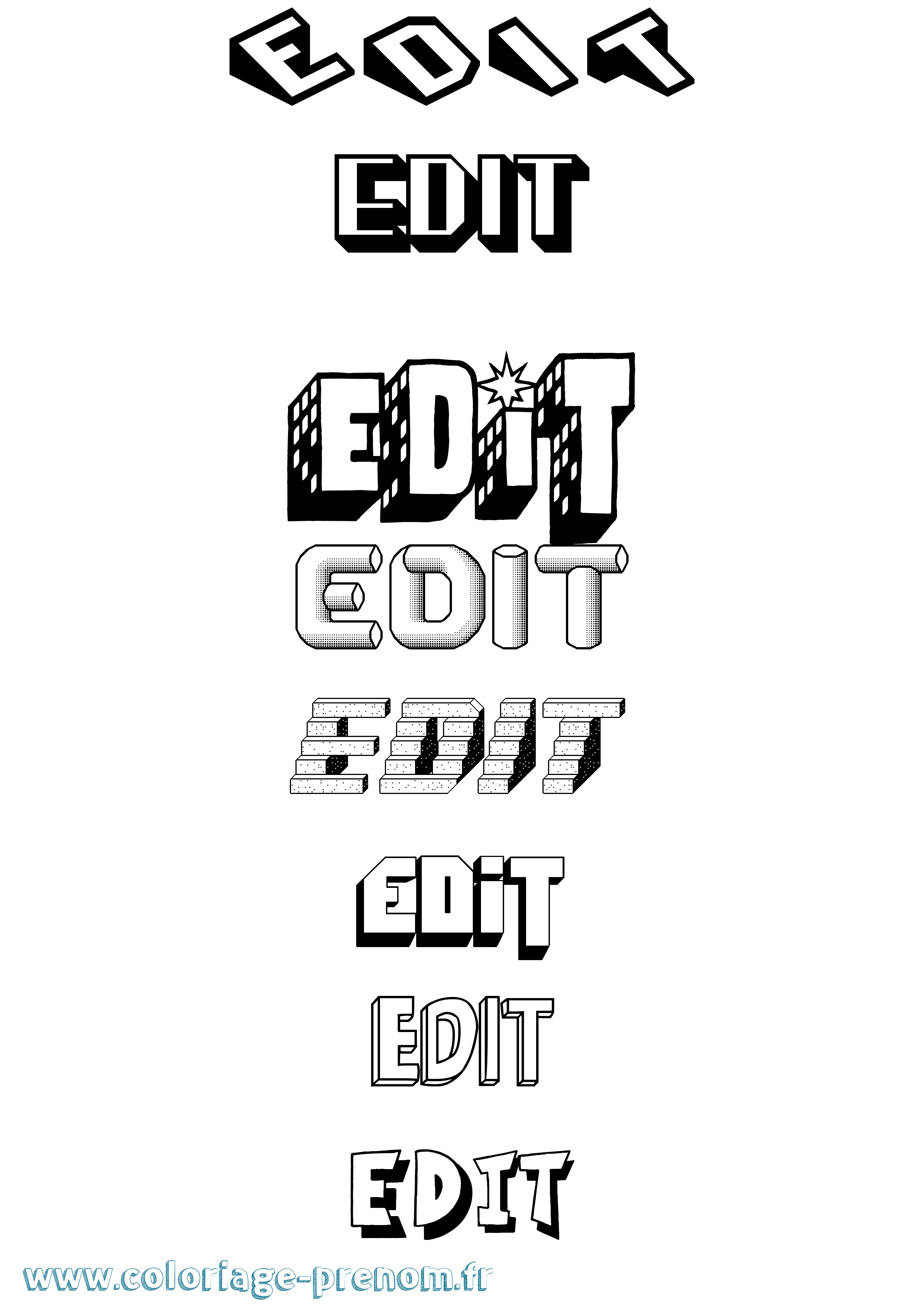 Coloriage Edit Effet 3D Coloriage prénom Edit Effet 3D