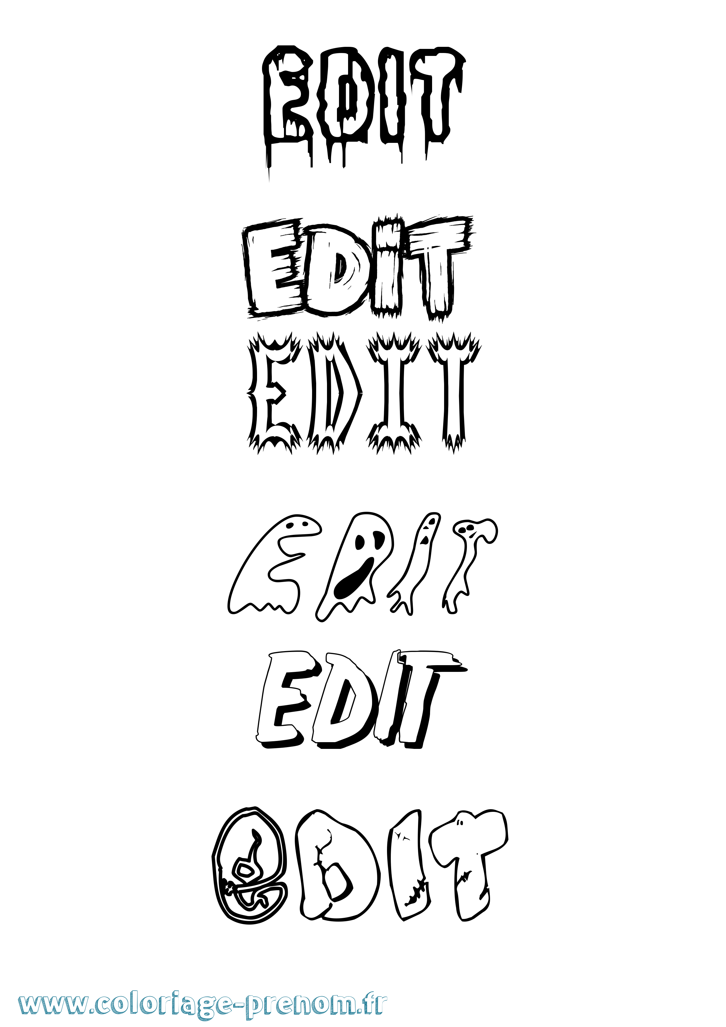 Coloriage Edit Frisson Coloriage prénom Edit Frisson