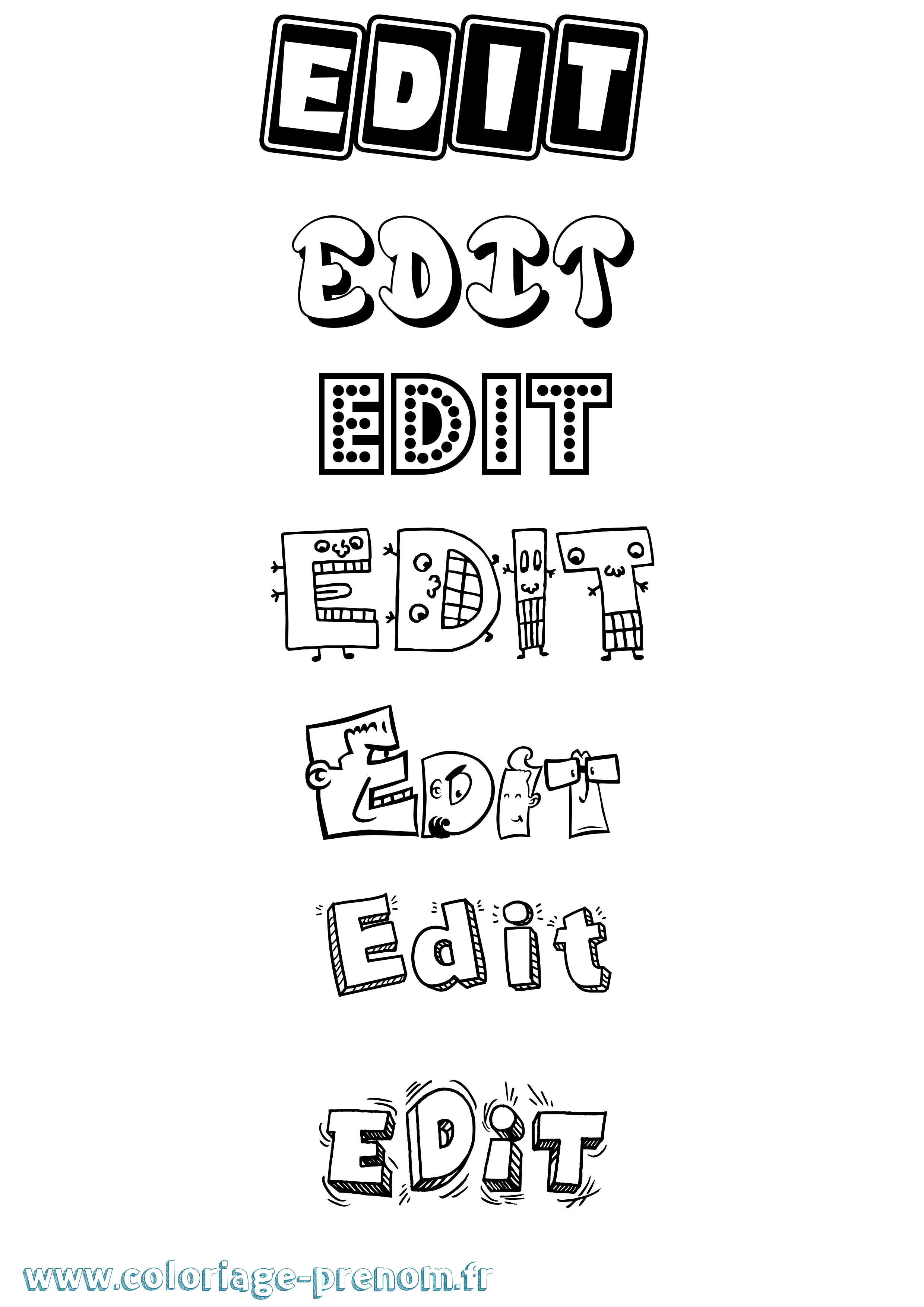 Coloriage Edit Fun Coloriage prénom Edit Fun