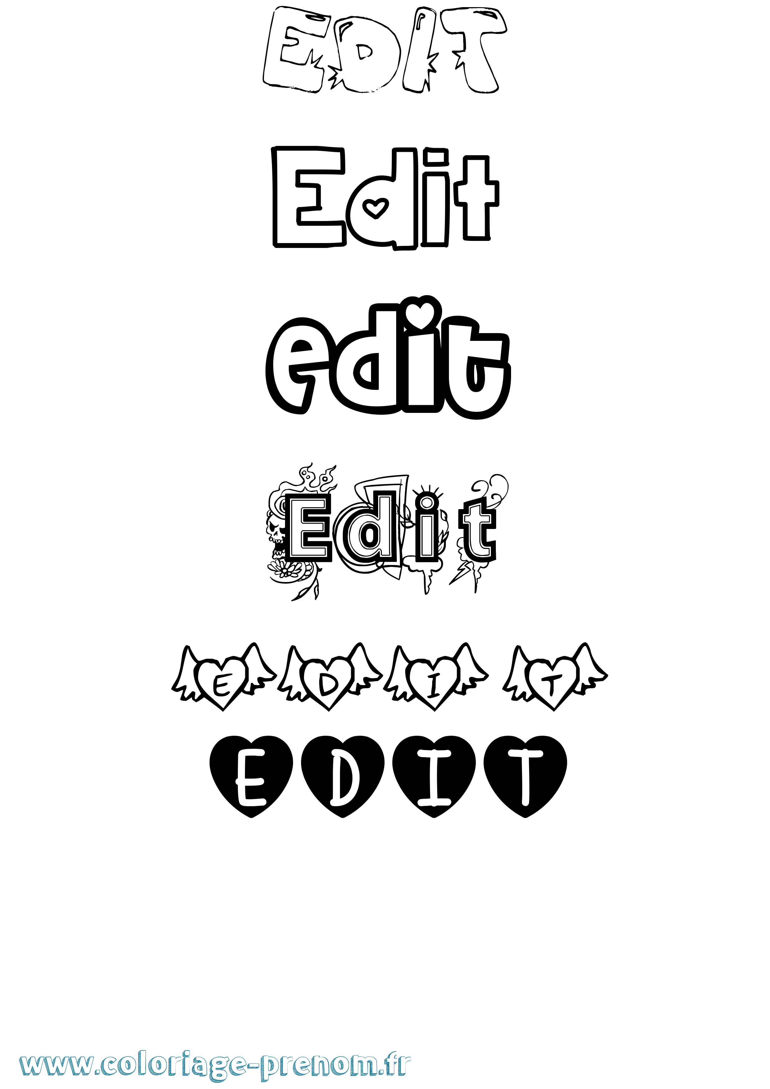 Coloriage Edit Girly Coloriage prénom Edit Girly