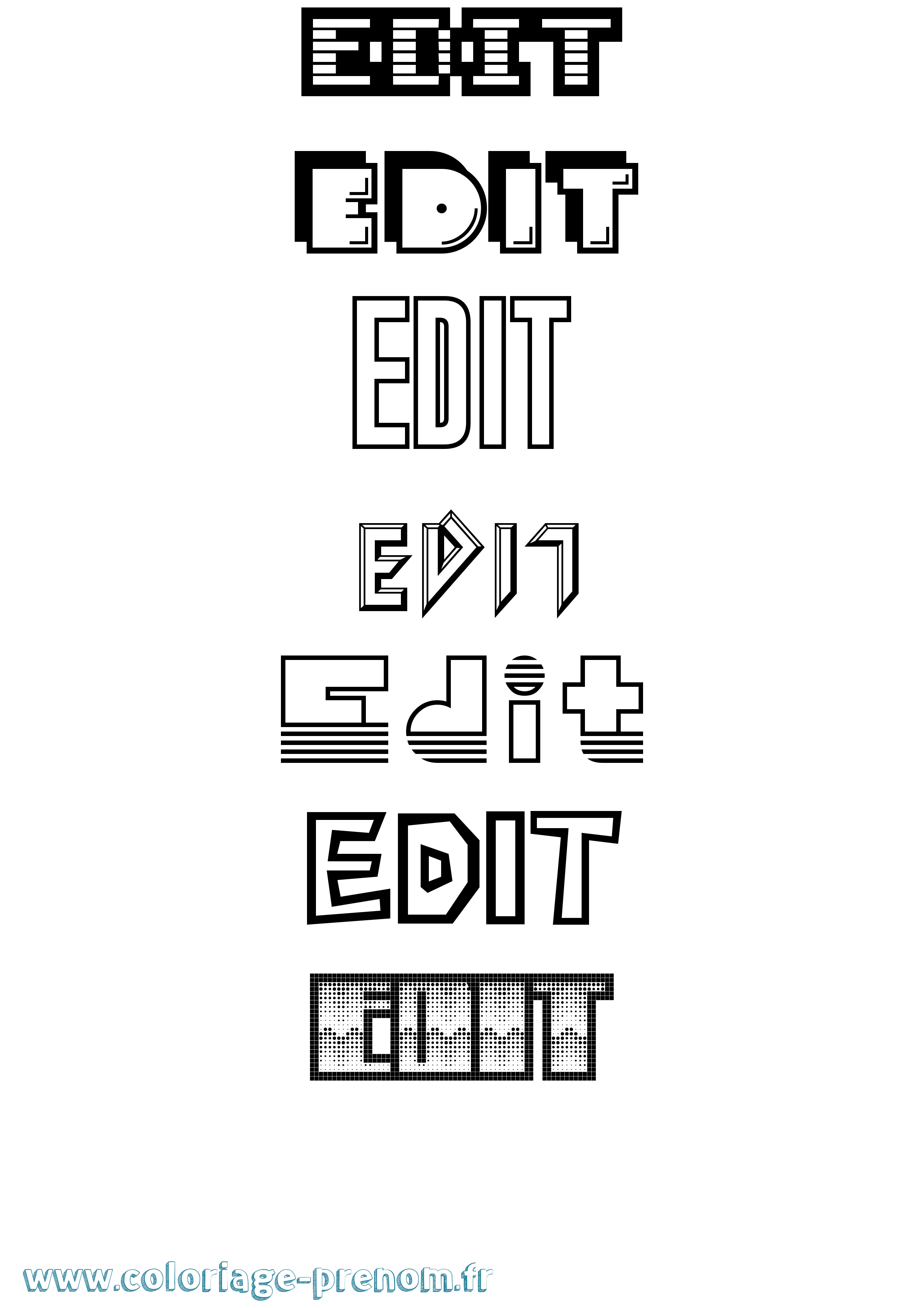 Coloriage Edit Jeux Vidéos Coloriage prénom Edit Jeux Vidéos
