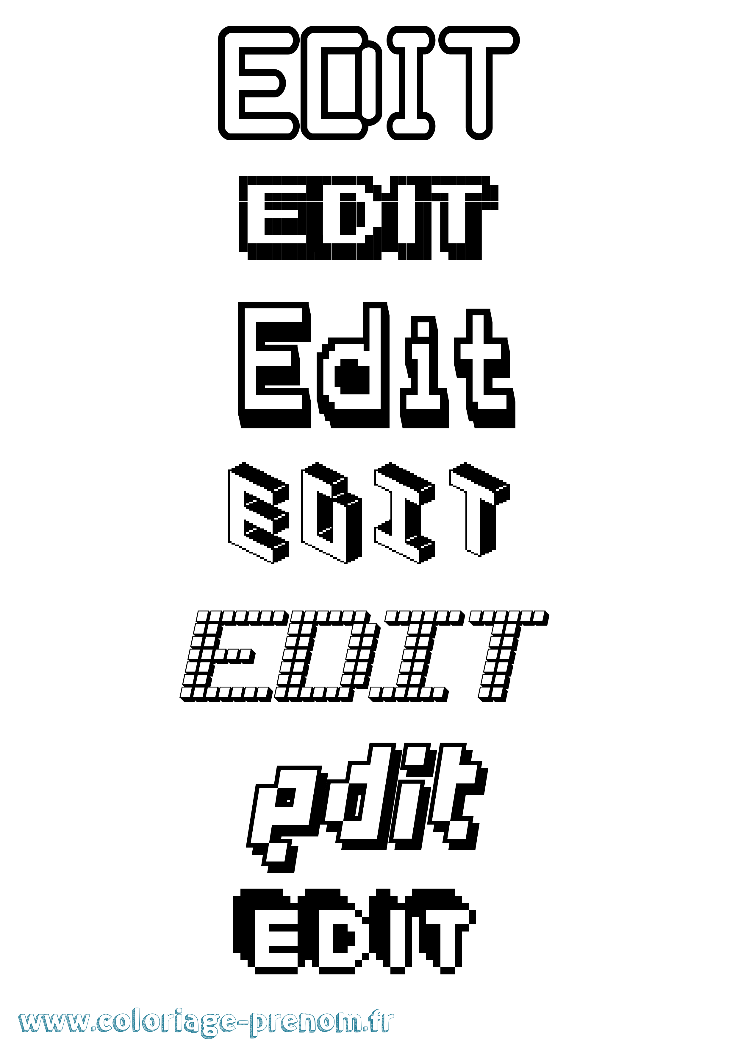 Coloriage Edit Pixel Coloriage prénom Edit Pixel