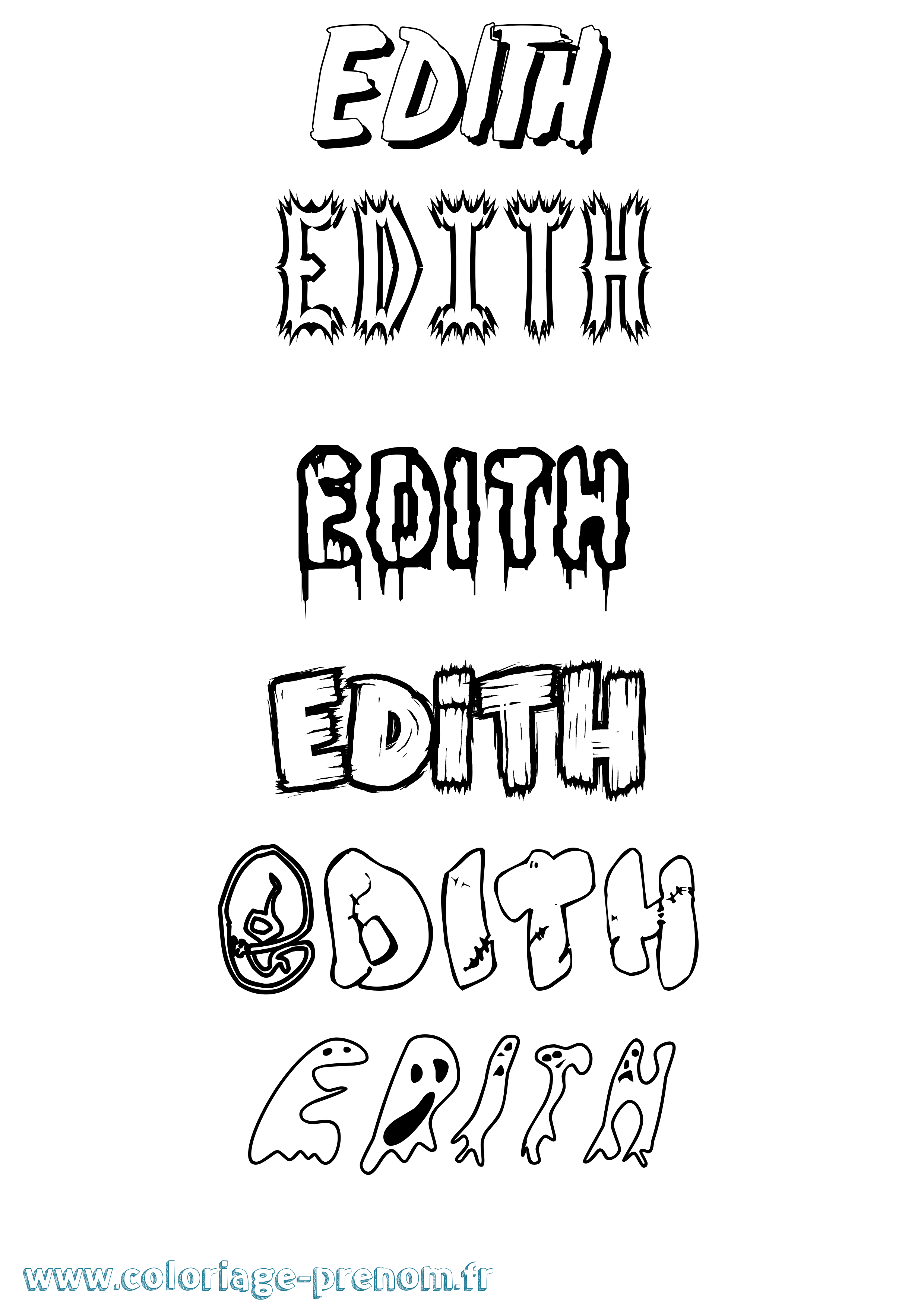 Coloriage Edith Frisson Coloriage prénom Edith Frisson
