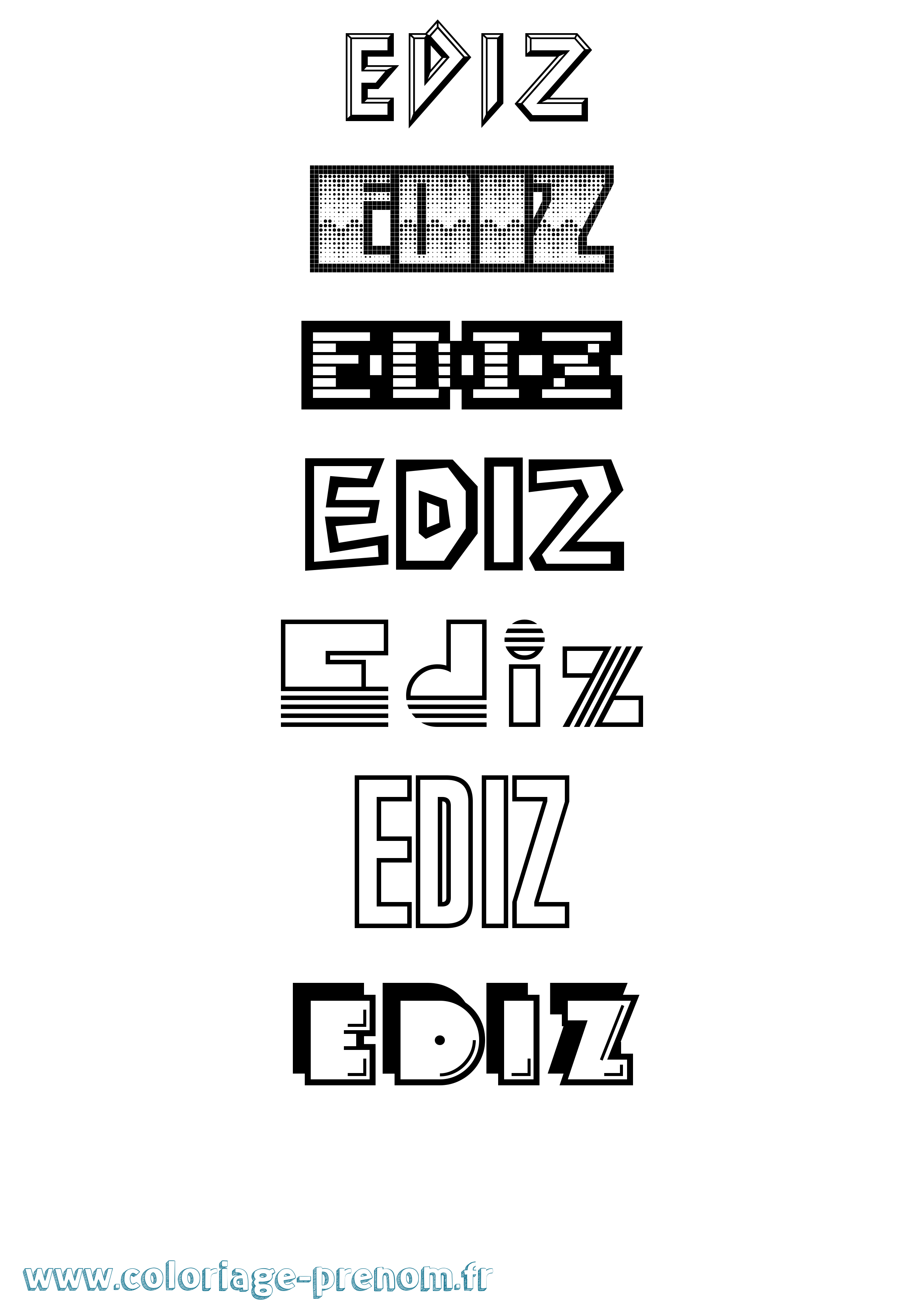 Coloriage Ediz Jeux Vidéos Coloriage prénom Ediz Jeux Vidéos