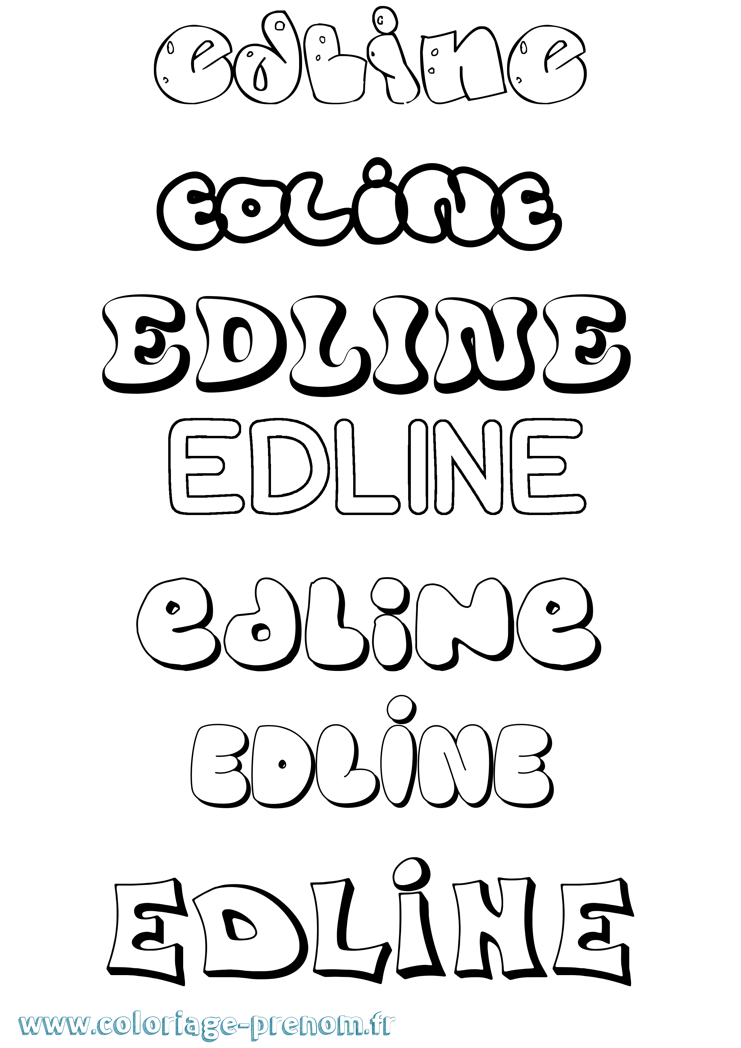 Coloriage Edline Bubble Coloriage prénom Edline Bubble
