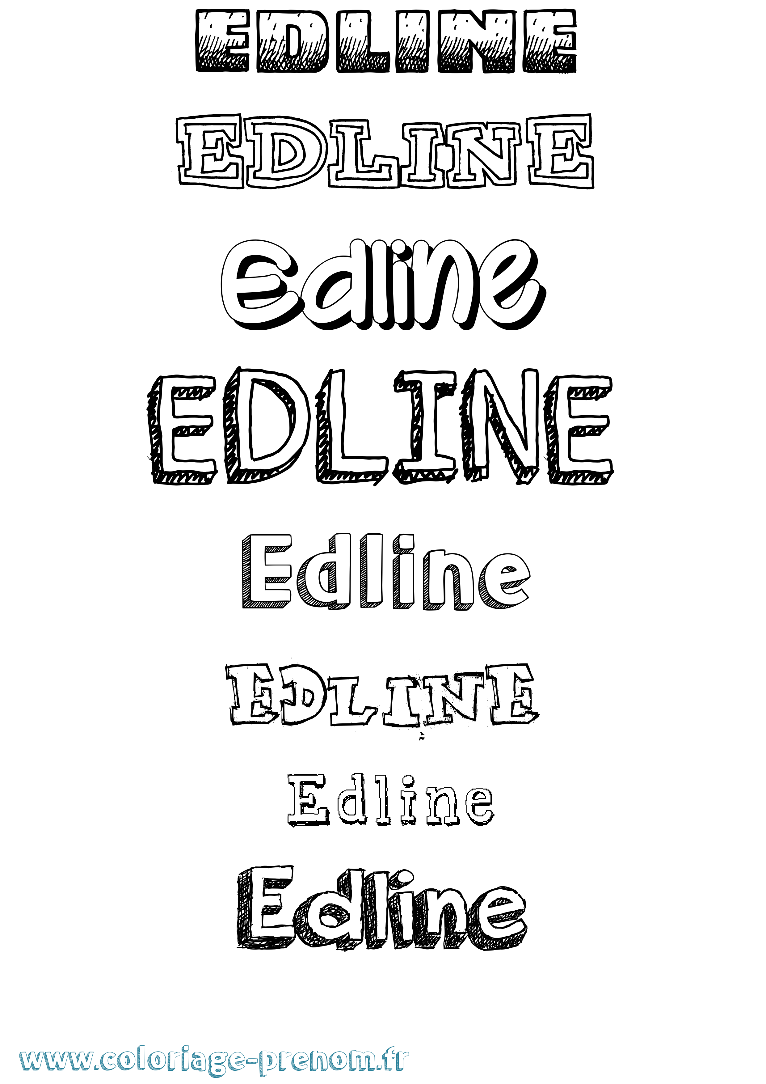 Coloriage Edline Dessiné Coloriage prénom Edline Dessiné