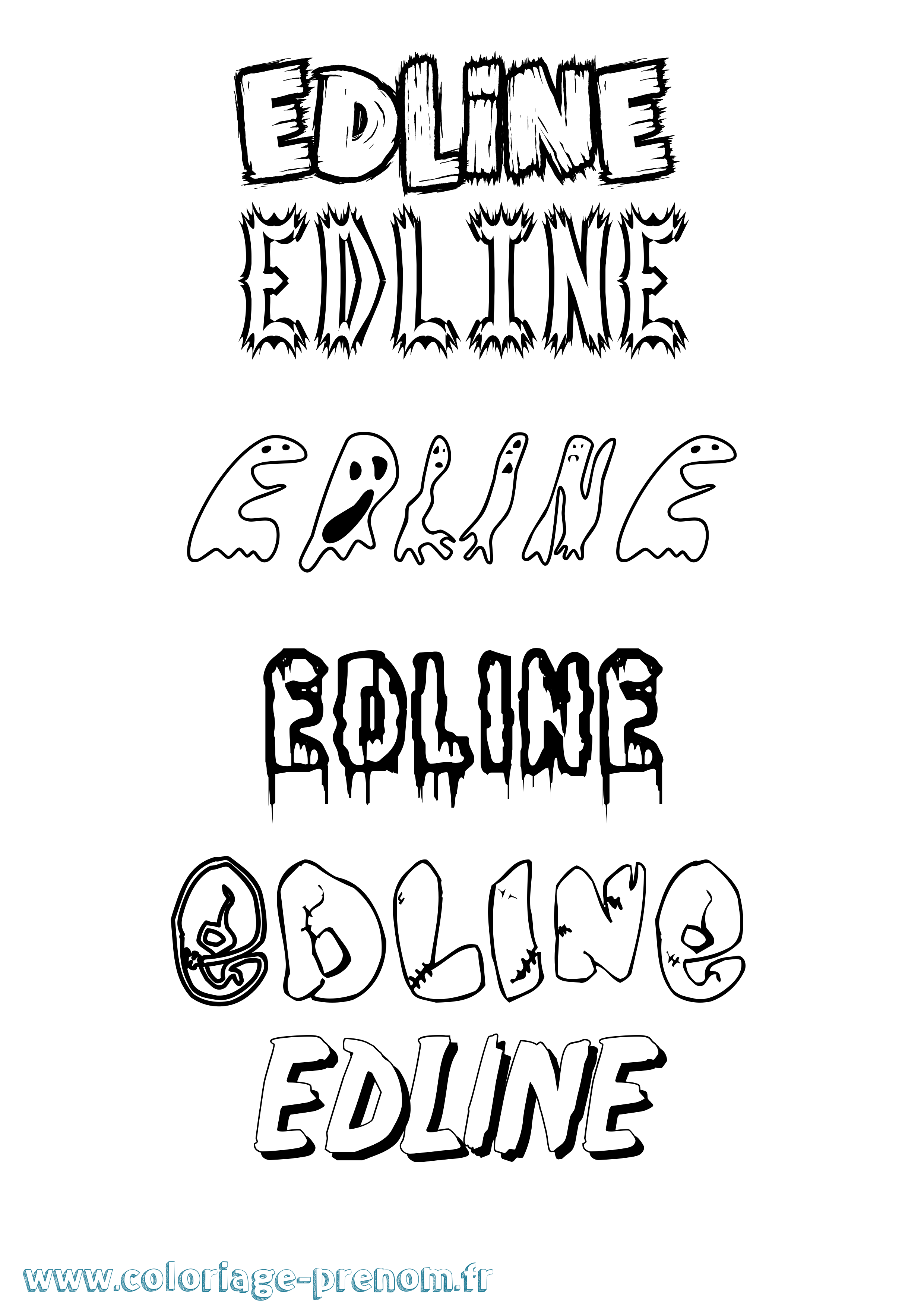 Coloriage Edline Frisson Coloriage prénom Edline Frisson