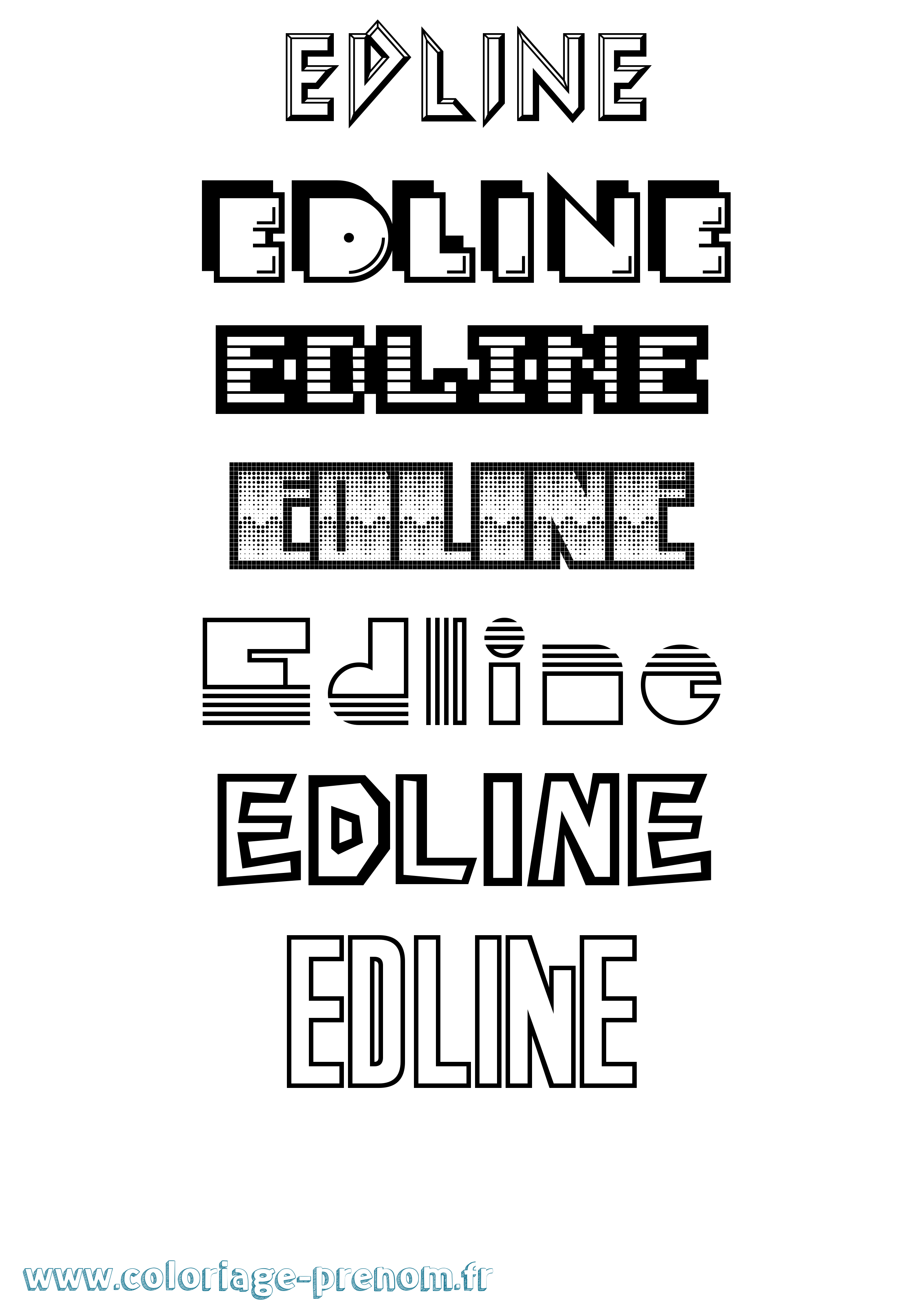 Coloriage Edline Jeux Vidéos Coloriage prénom Edline Jeux Vidéos