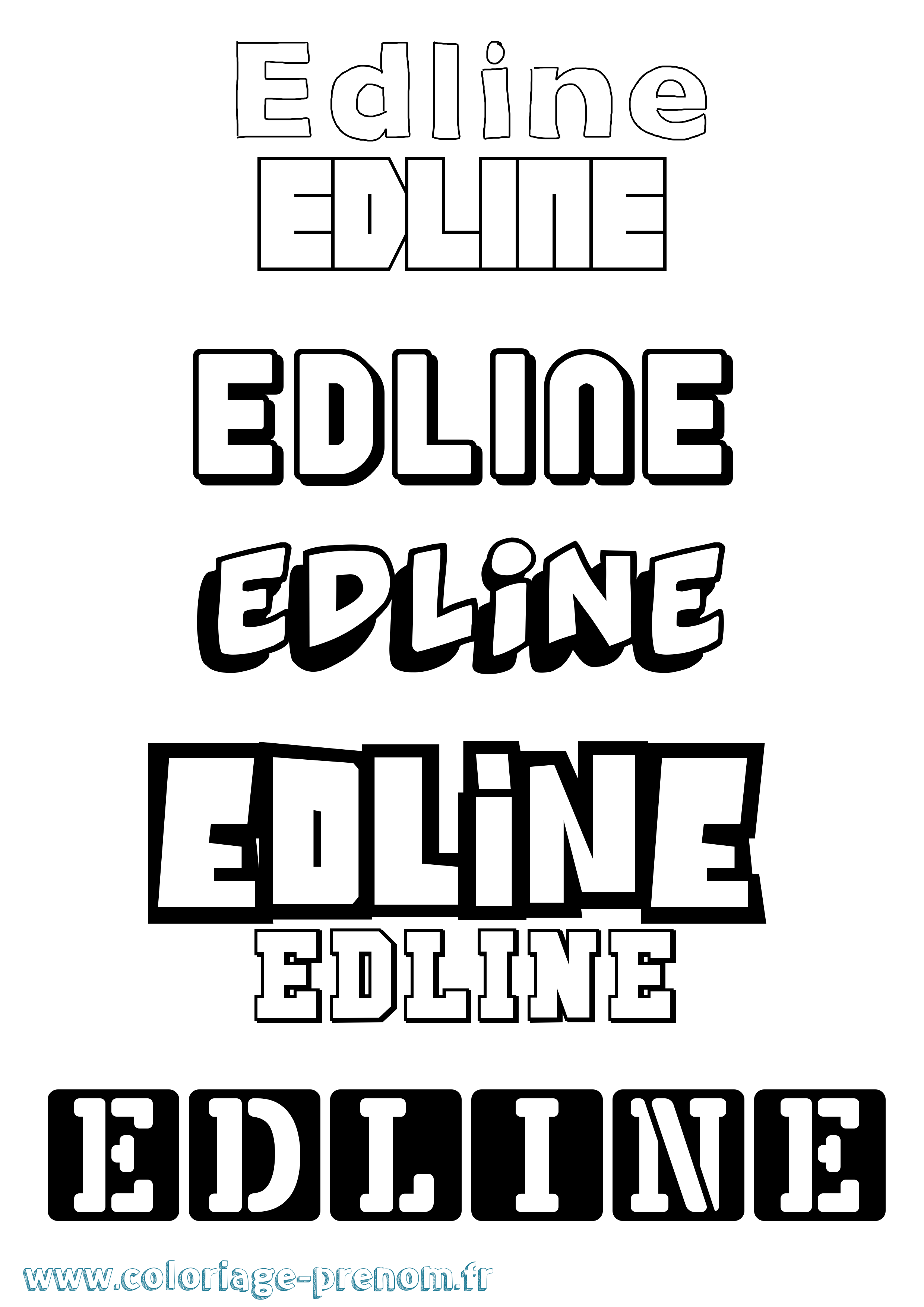 Coloriage Edline Simple Coloriage prénom Edline Simple
