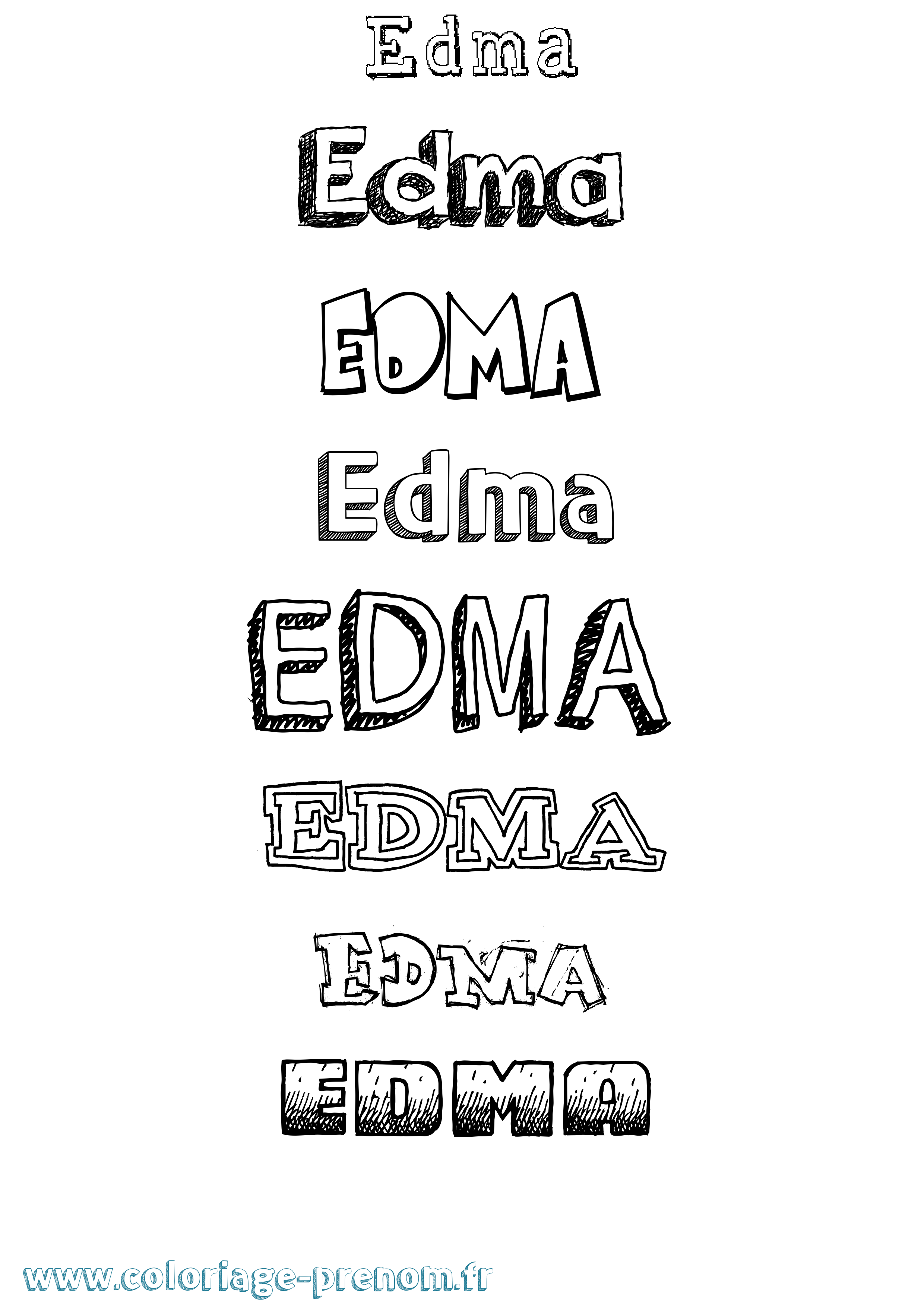 Coloriage Edma Dessiné Coloriage prénom Edma Dessiné