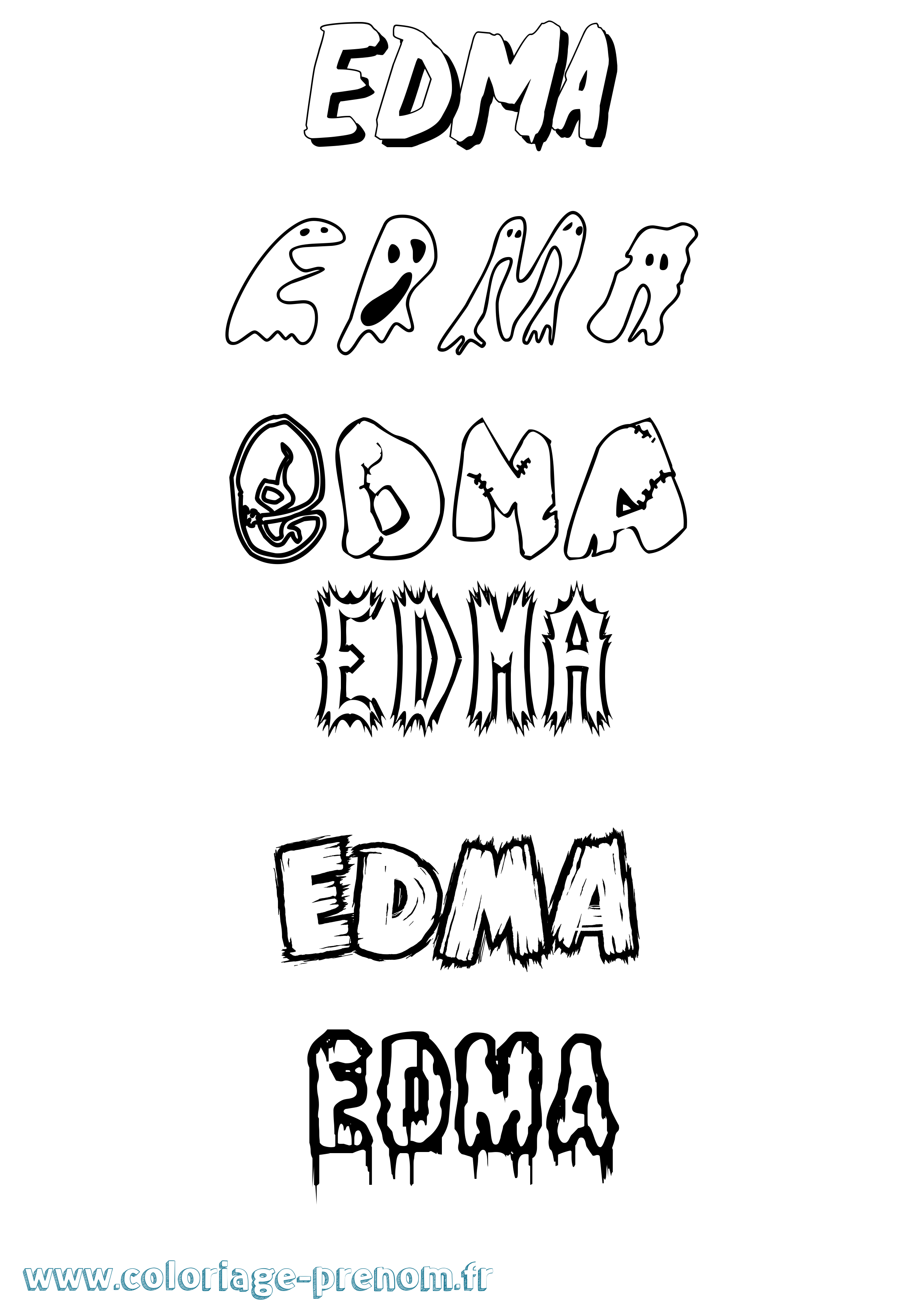 Coloriage Edma Frisson Coloriage prénom Edma Frisson