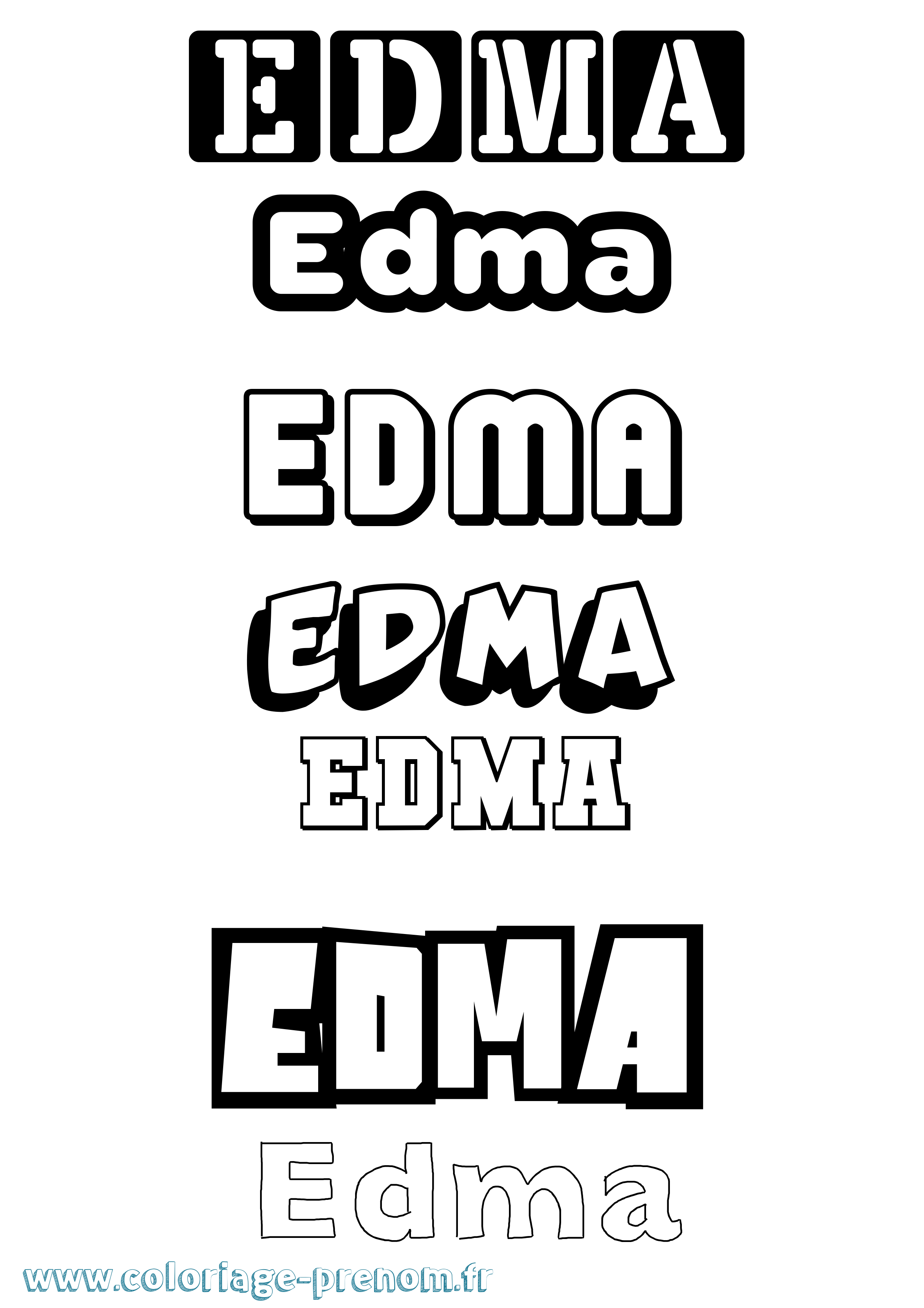Coloriage Edma Simple Coloriage prénom Edma Simple
