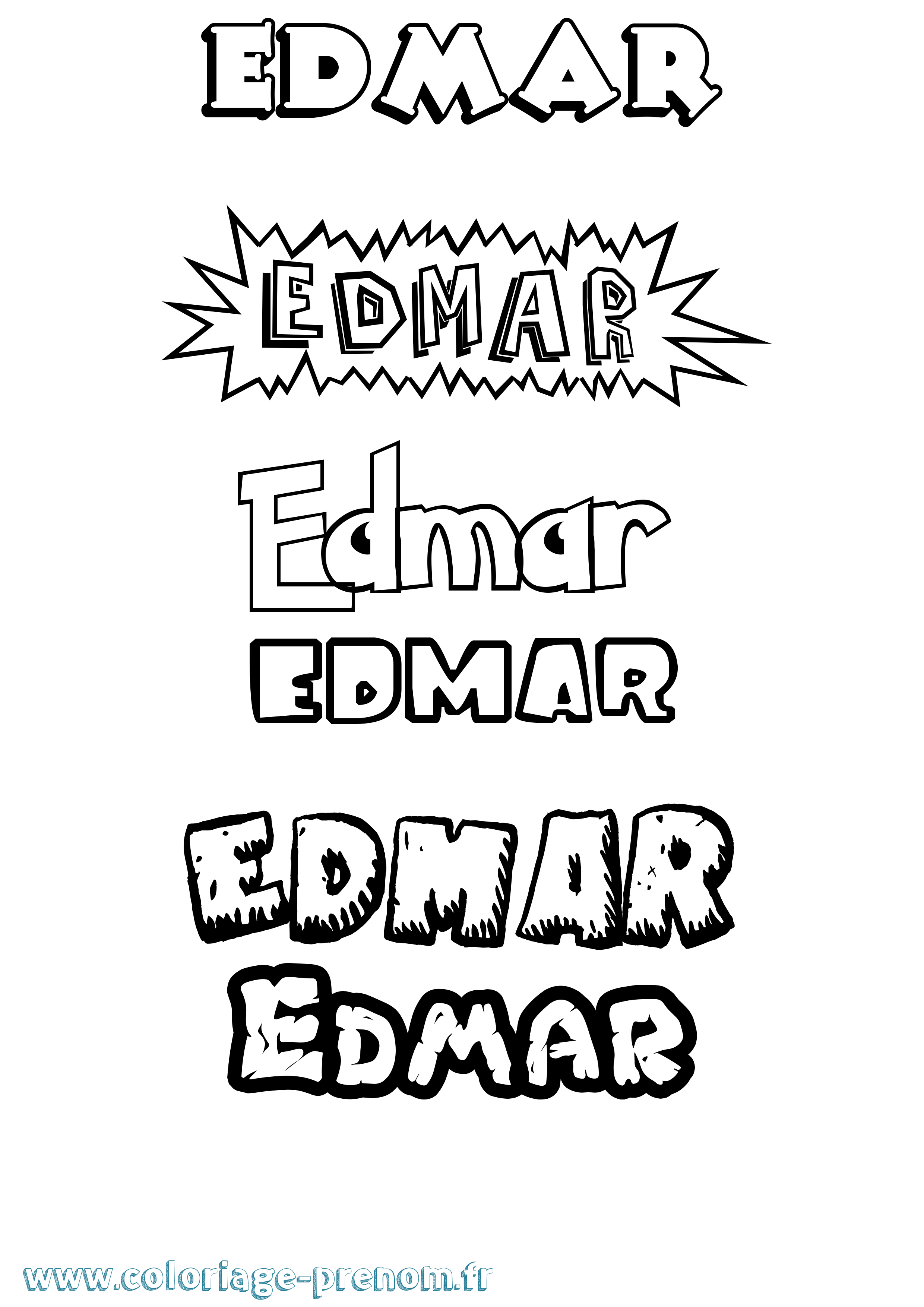 Coloriage prénom Edmar Dessin Animé