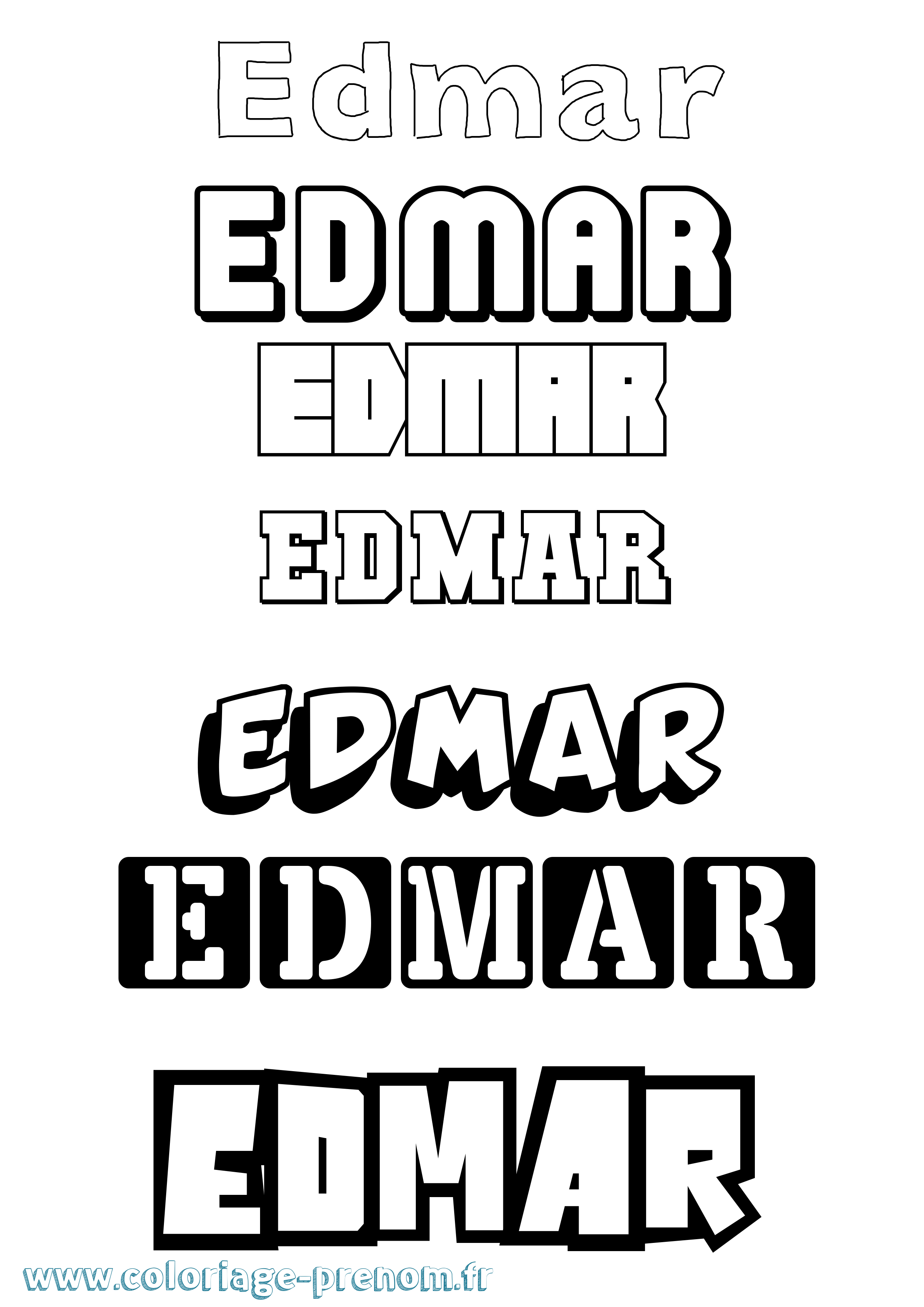 Coloriage prénom Edmar Simple