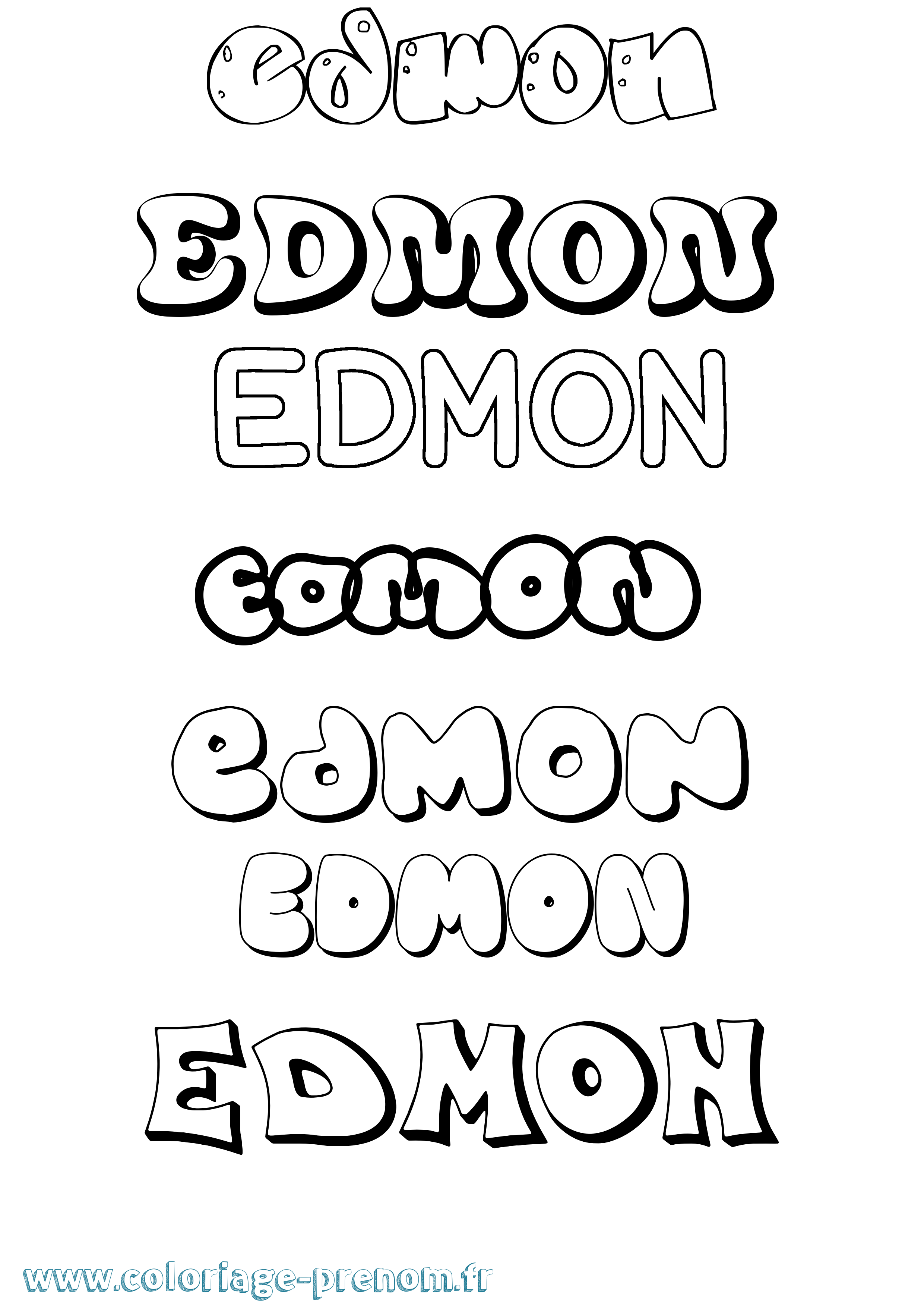 Coloriage prénom Edmon Bubble