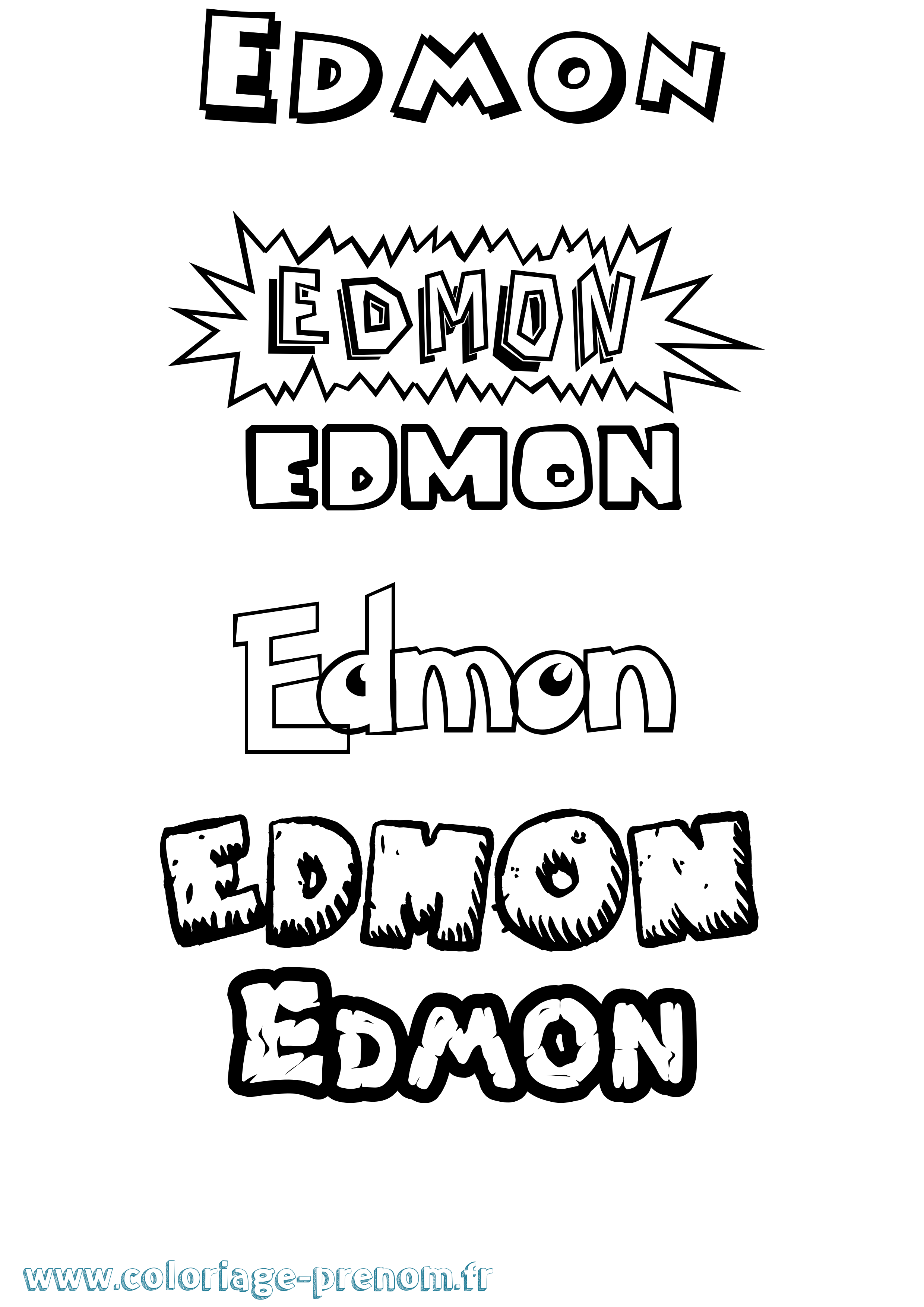 Coloriage Edmon Dessin Animé Coloriage prénom Edmon Dessin Animé