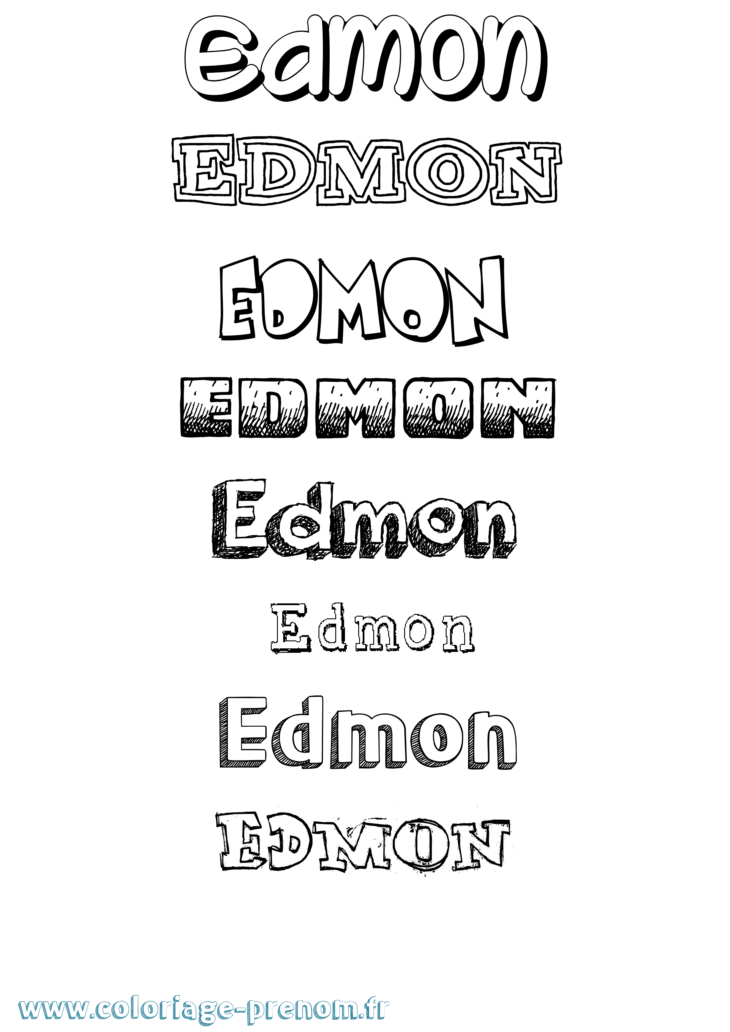 Coloriage Edmon Dessiné Coloriage prénom Edmon Dessiné