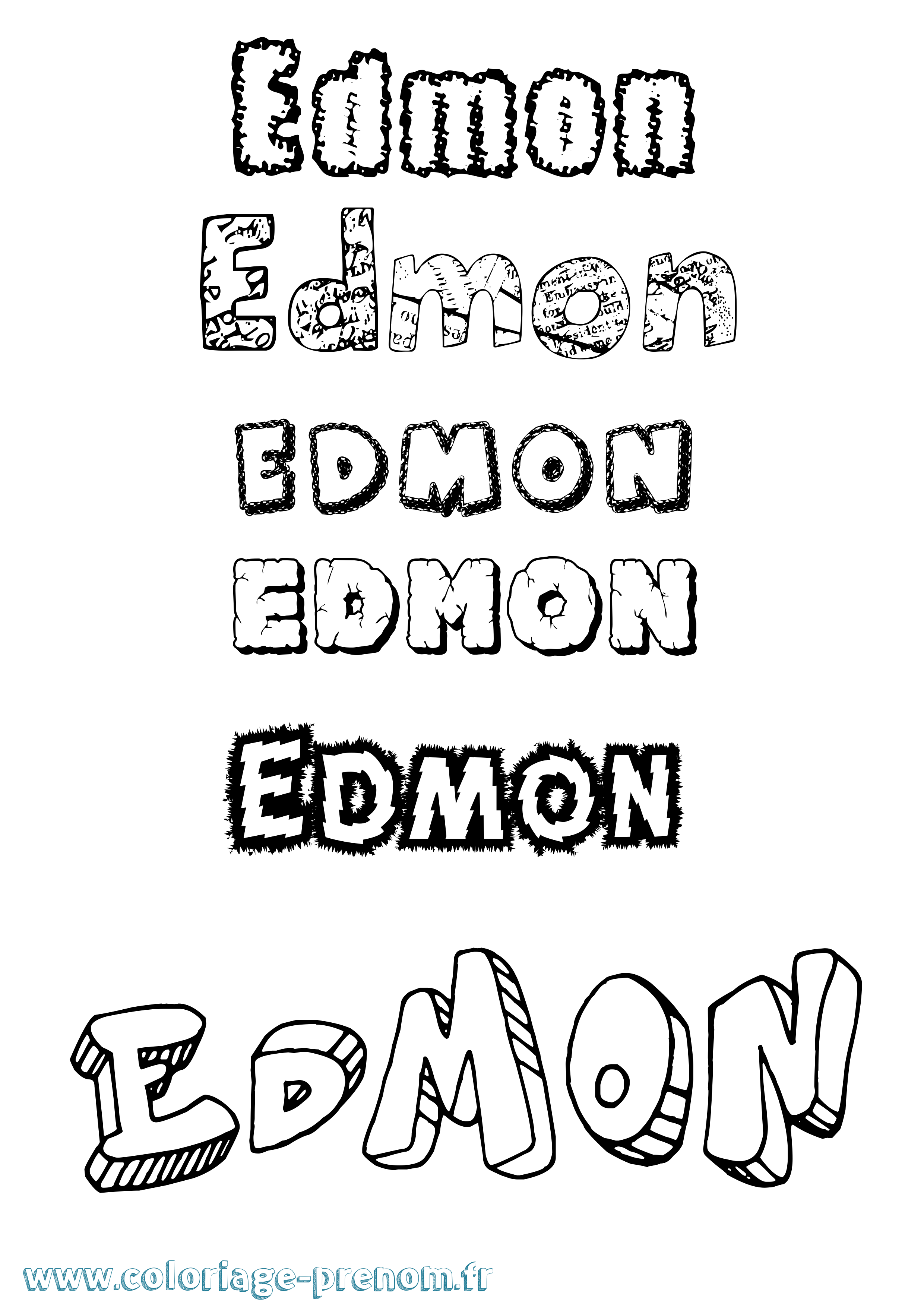 Coloriage Edmon Destructuré Coloriage prénom Edmon Destructuré