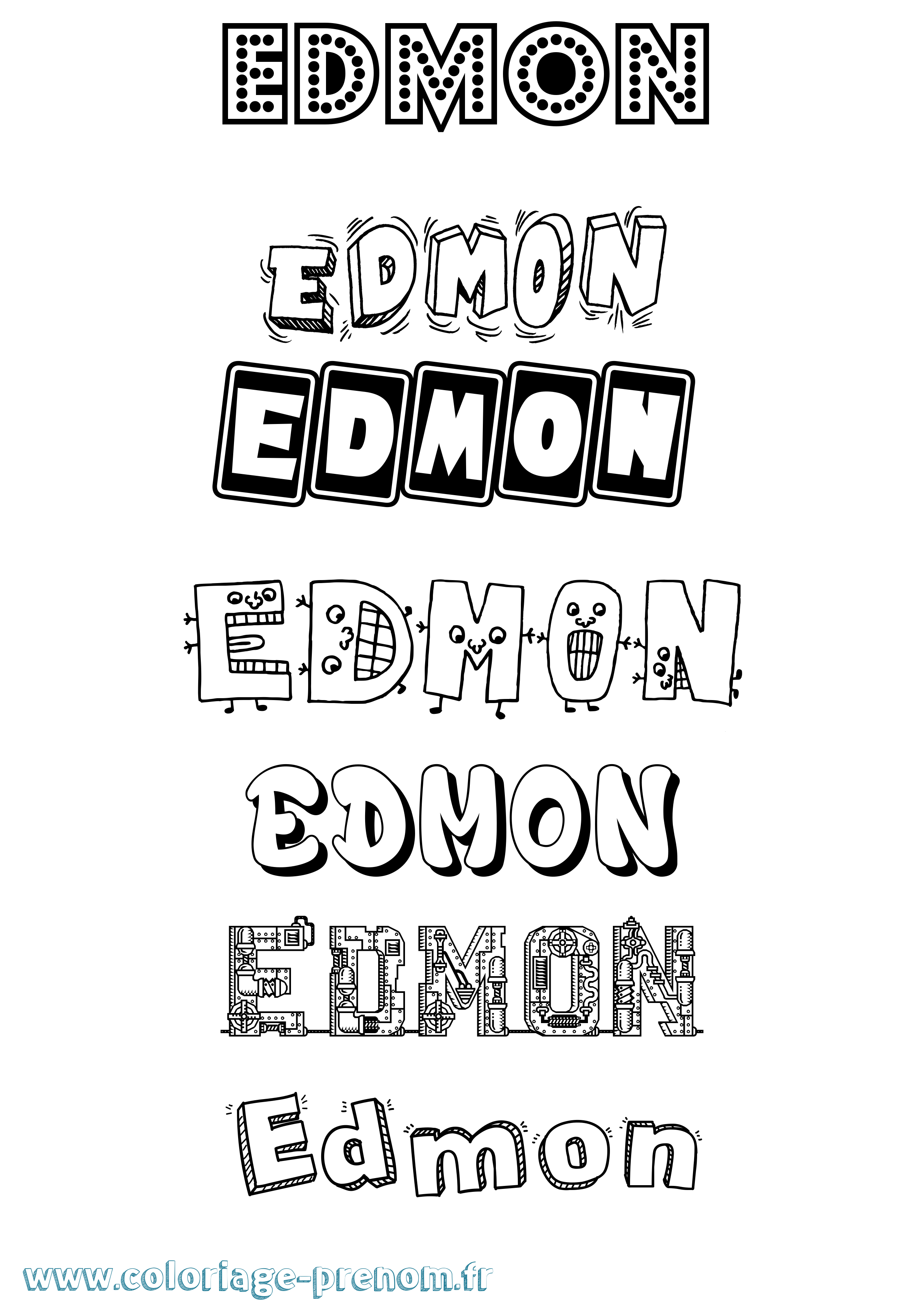 Coloriage Edmon Fun Coloriage prénom Edmon Fun