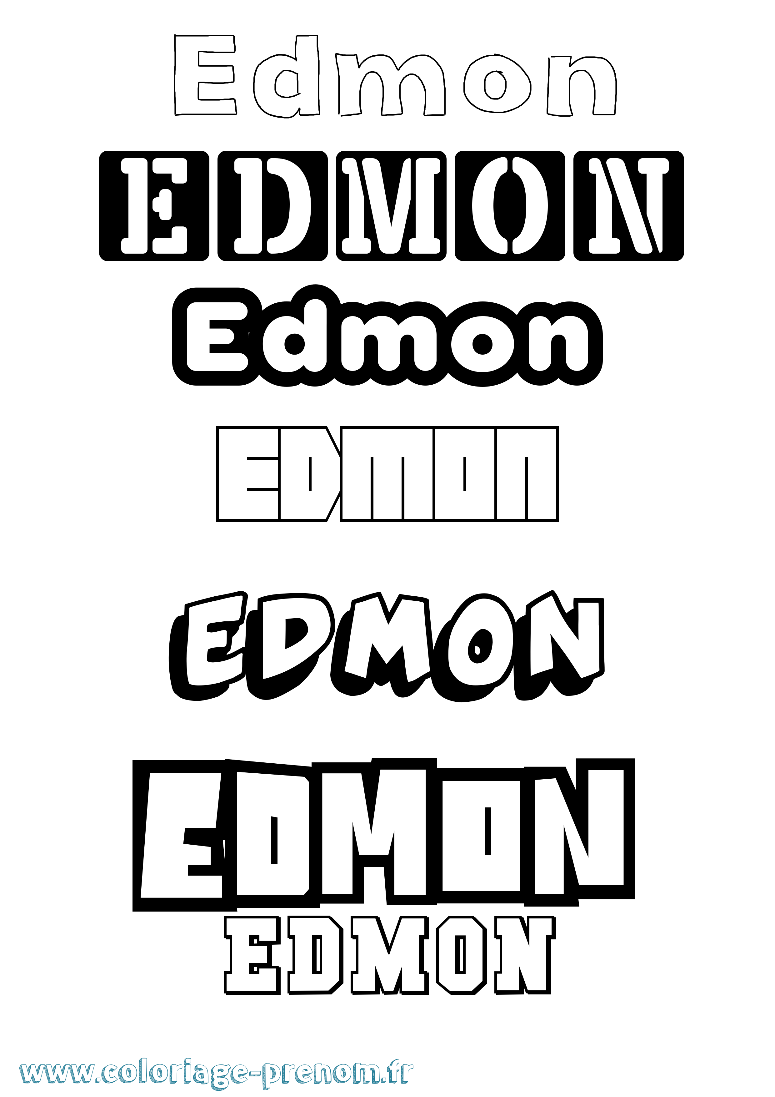 Coloriage Edmon Simple Coloriage prénom Edmon Simple