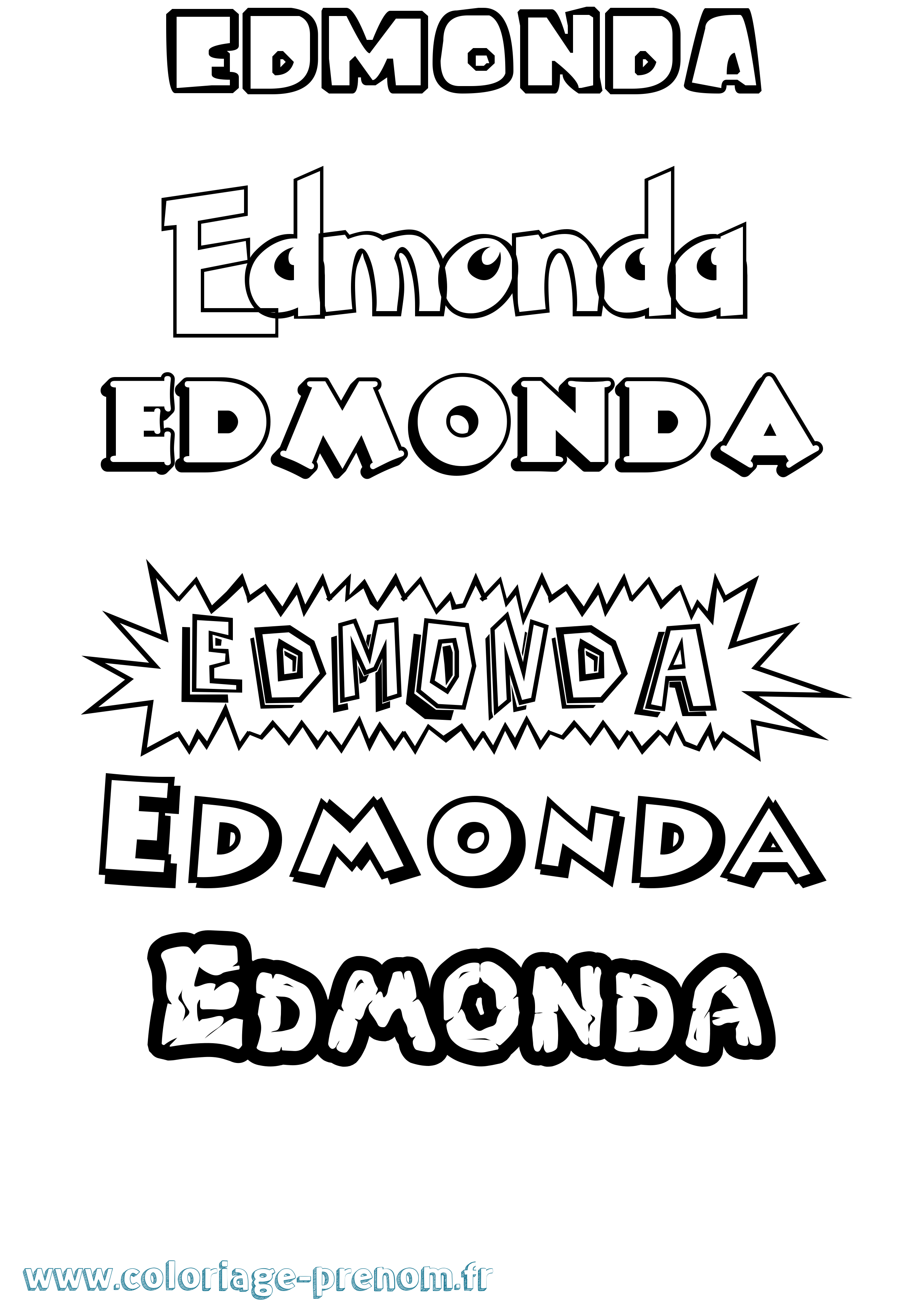 Coloriage Edmonda Dessin Animé Coloriage prénom Edmonda Dessin Animé