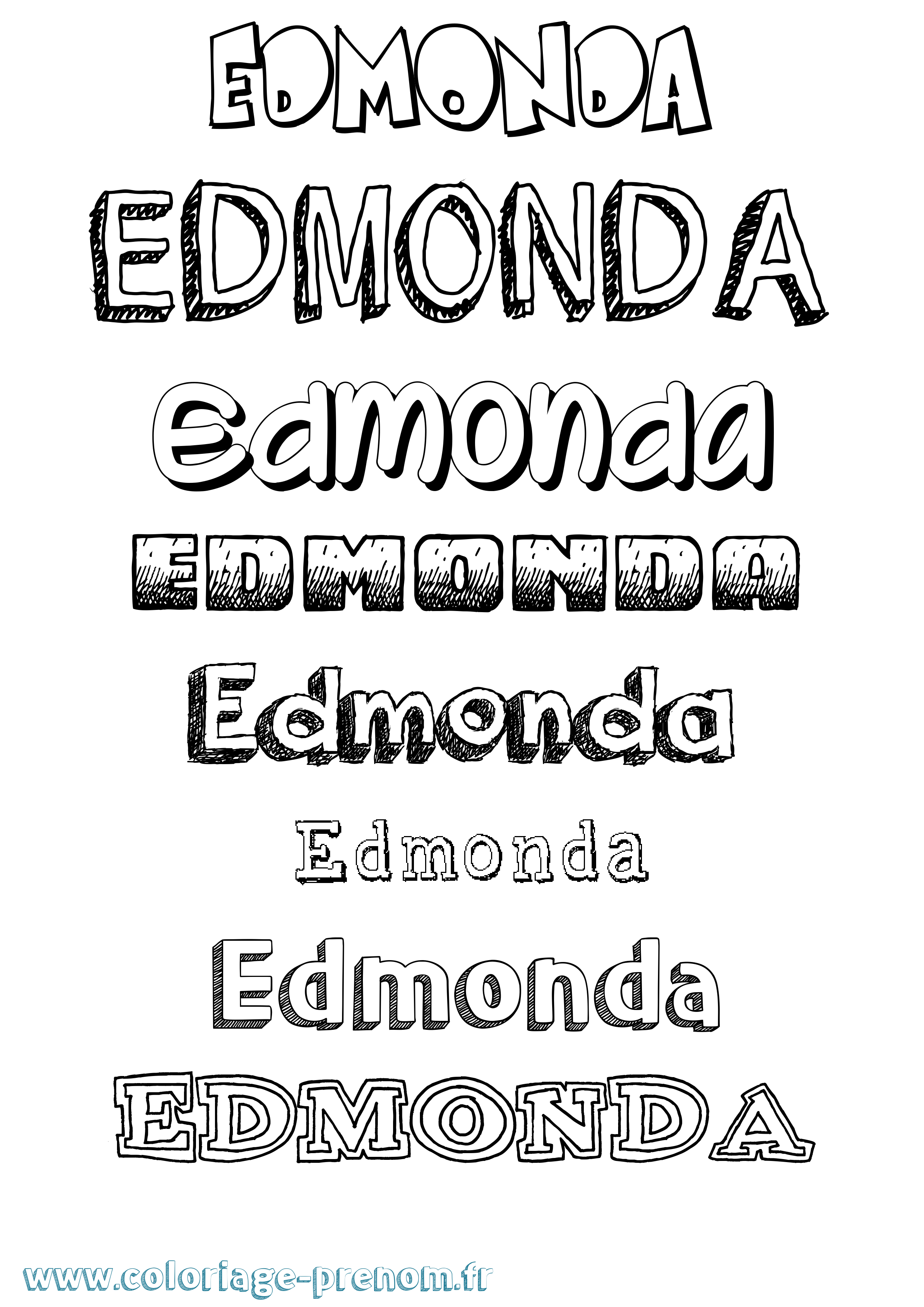 Coloriage Edmonda Dessiné Coloriage prénom Edmonda Dessiné