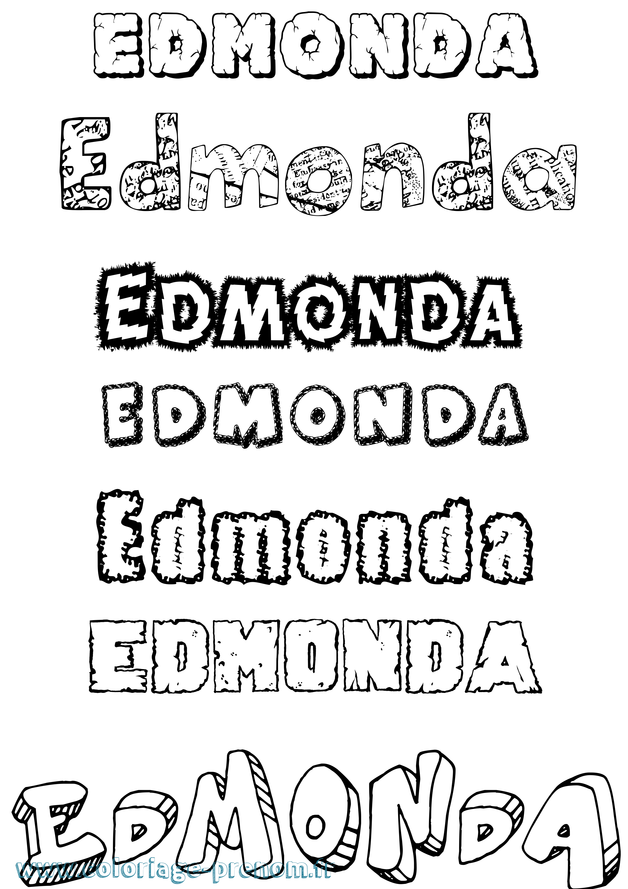 Coloriage Edmonda Destructuré Coloriage prénom Edmonda Destructuré