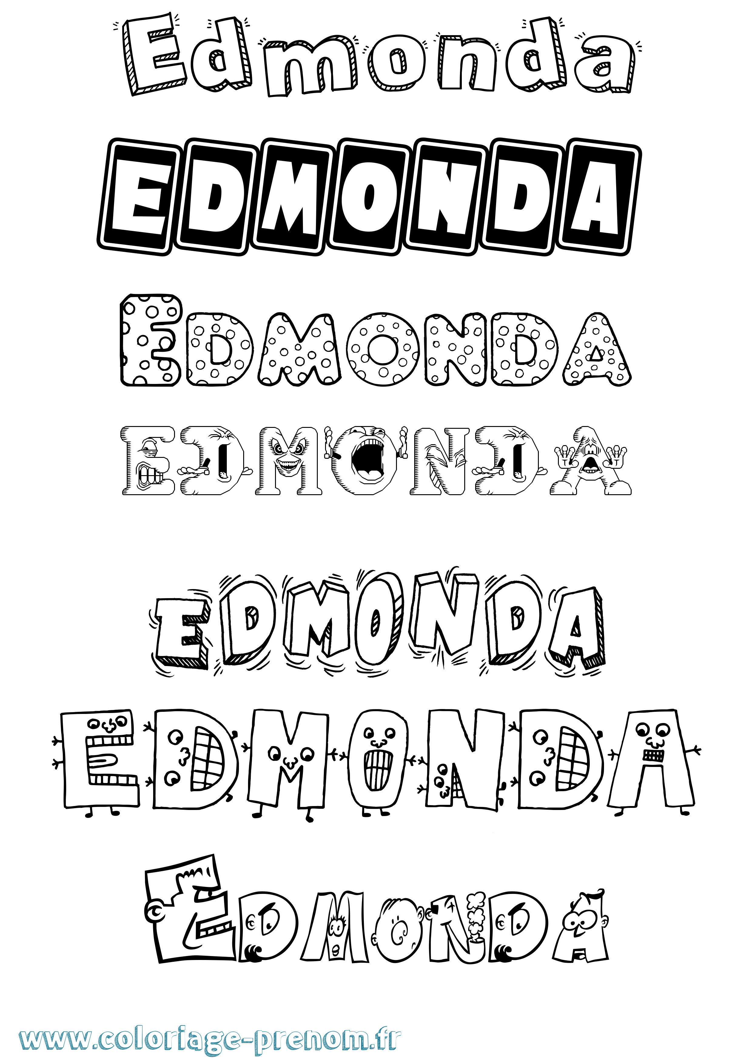 Coloriage Edmonda Fun Coloriage prénom Edmonda Fun