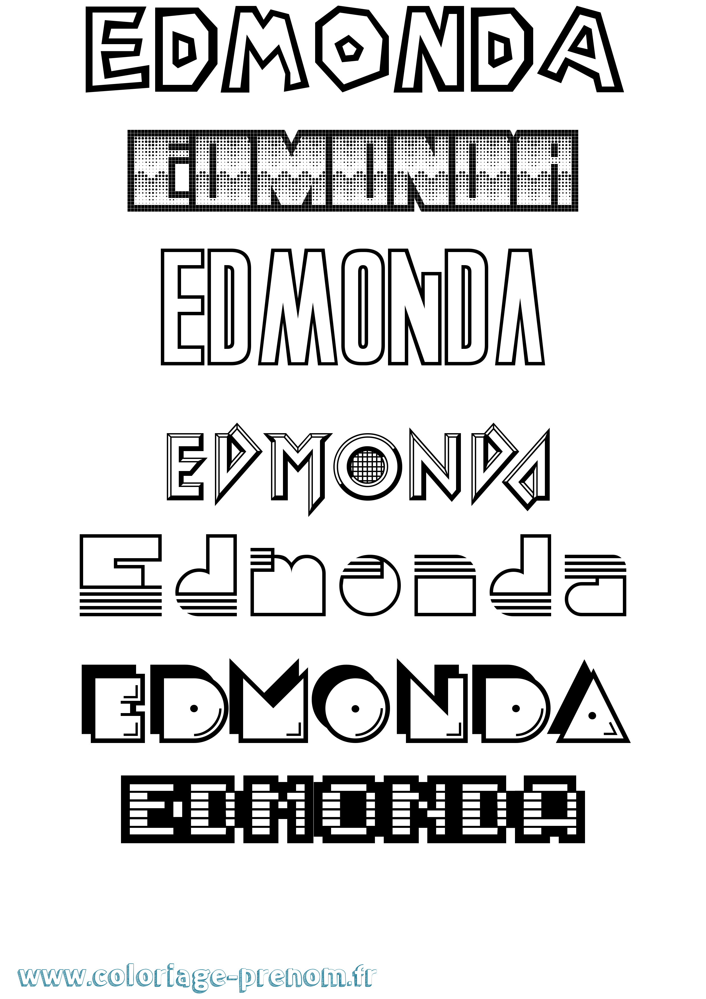 Coloriage Edmonda Jeux Vidéos Coloriage prénom Edmonda Jeux Vidéos