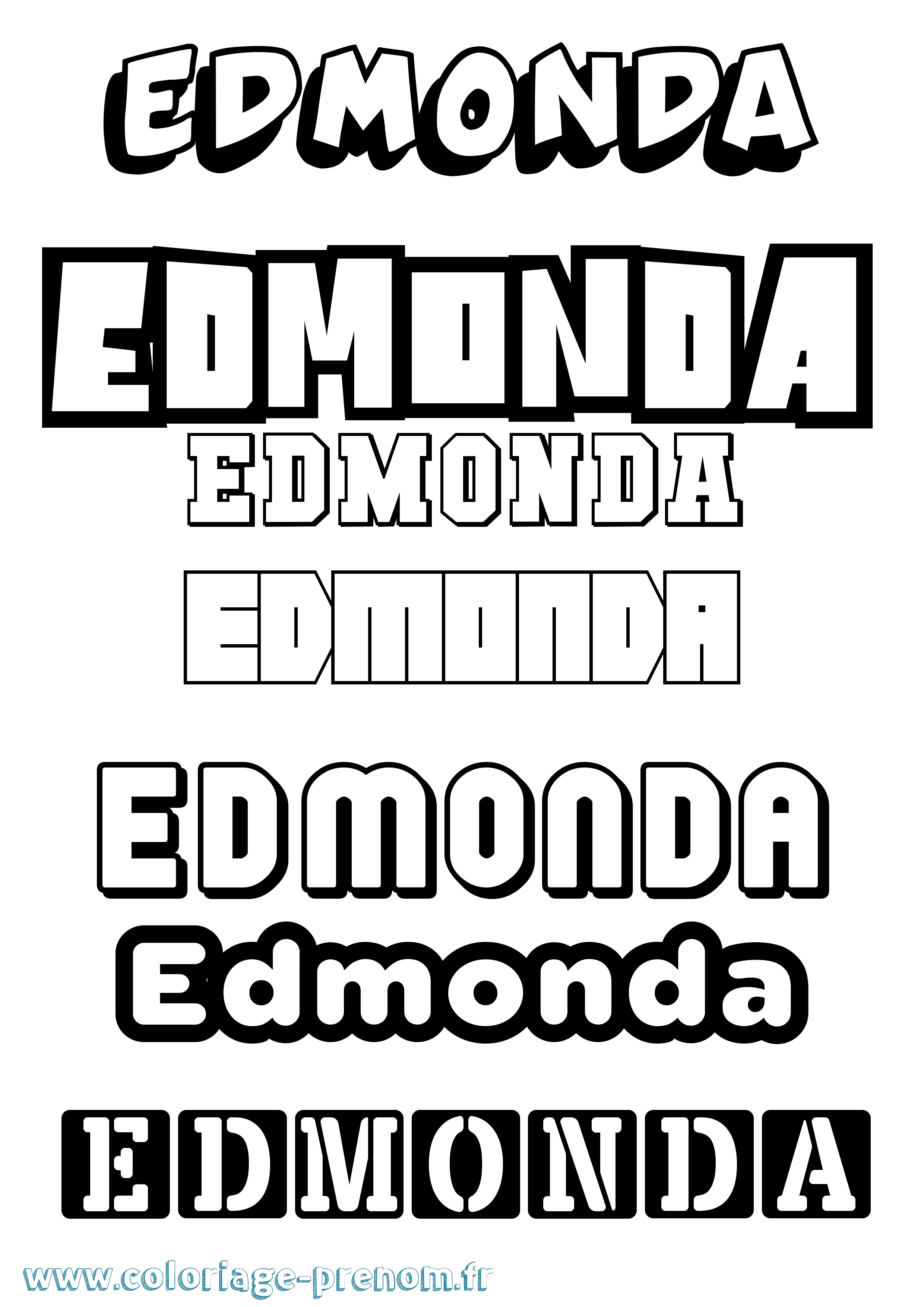 Coloriage Edmonda Simple Coloriage prénom Edmonda Simple