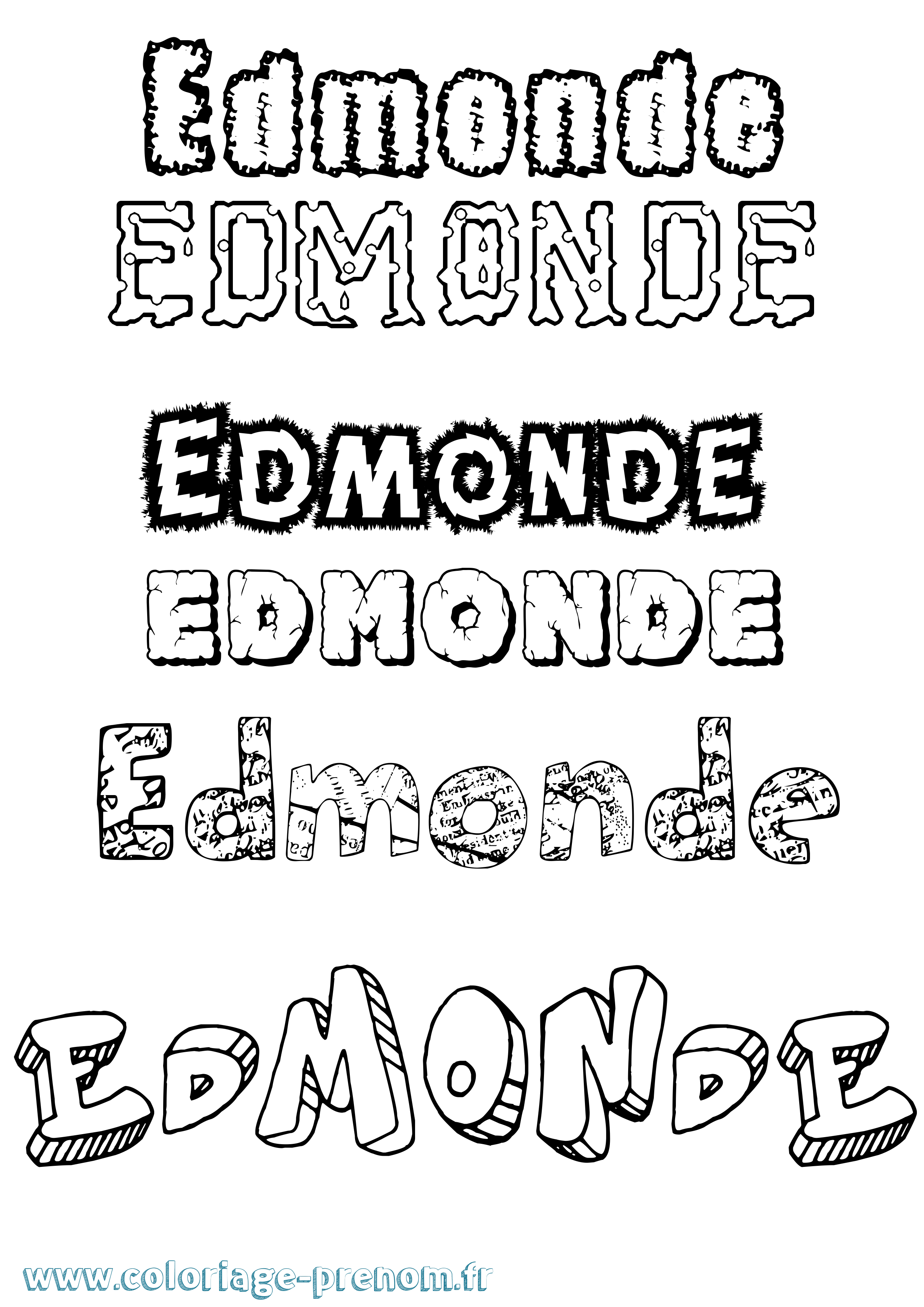 Coloriage prénom Edmonde Destructuré
