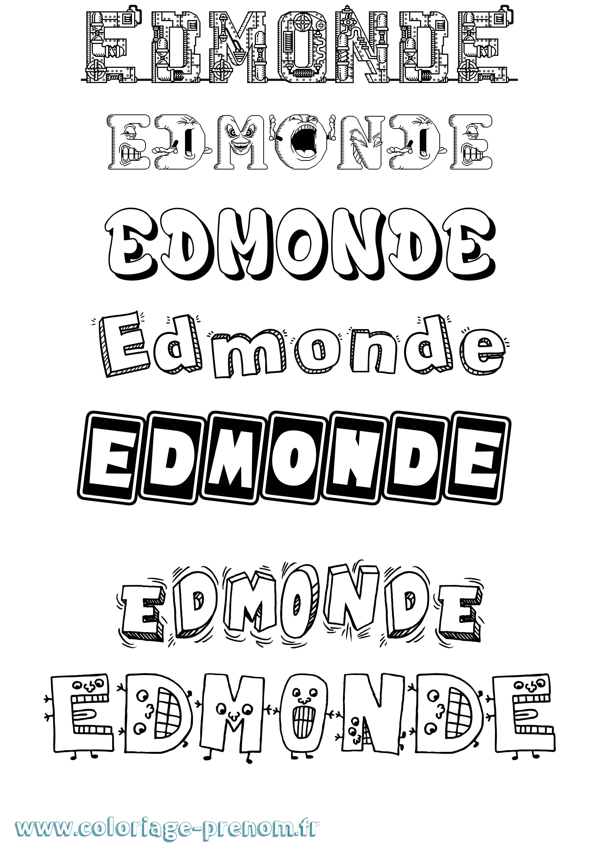 Coloriage prénom Edmonde Fun