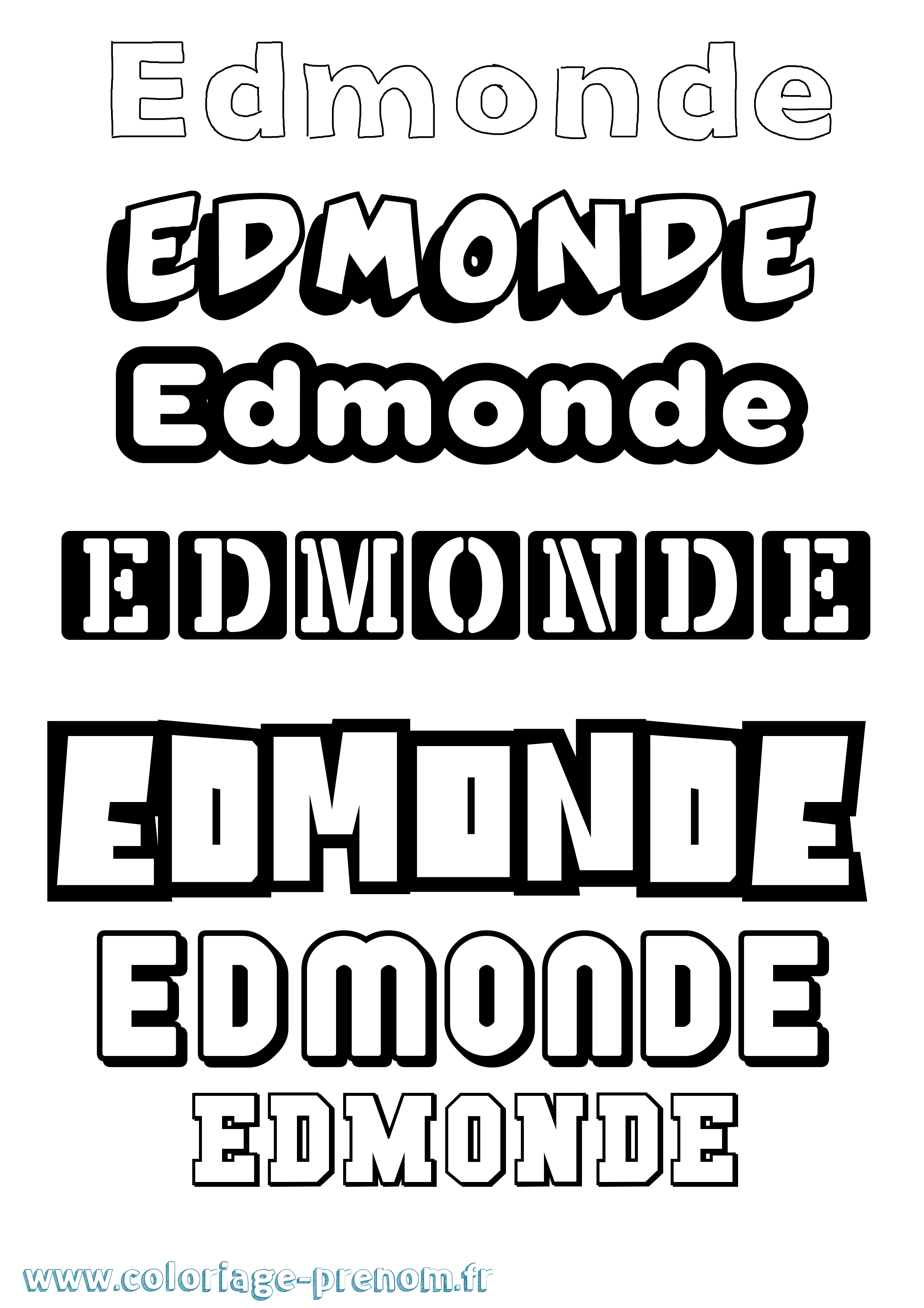 Coloriage prénom Edmonde Simple
