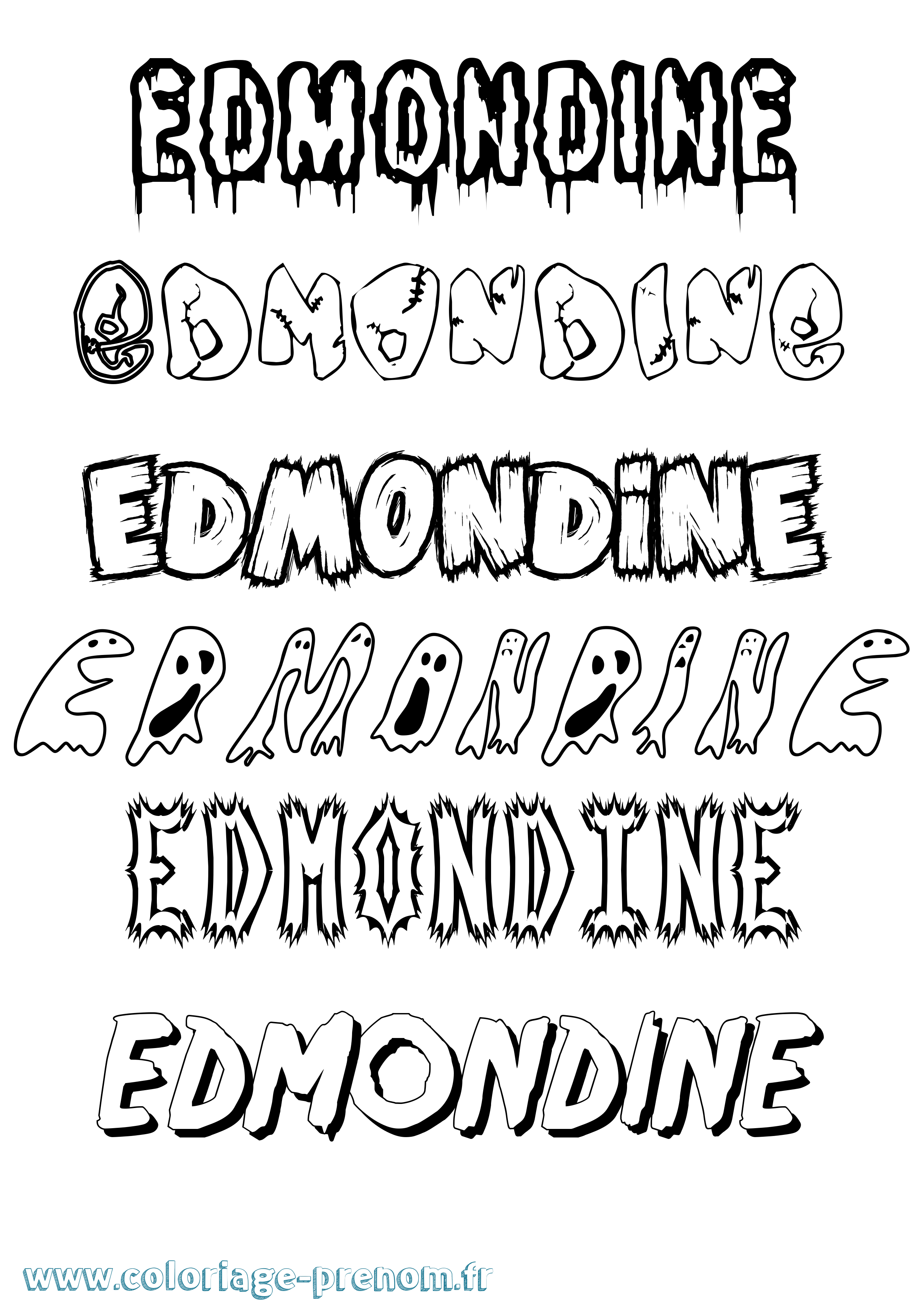 Coloriage Edmondine Frisson Coloriage prénom Edmondine Frisson